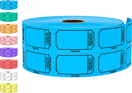 Tacticai 1000 Raffle Tickets, Blank, Blue (8 Color Selection), Double Roll for Events, Entry, Class Reward, Fundraiser & Prizes