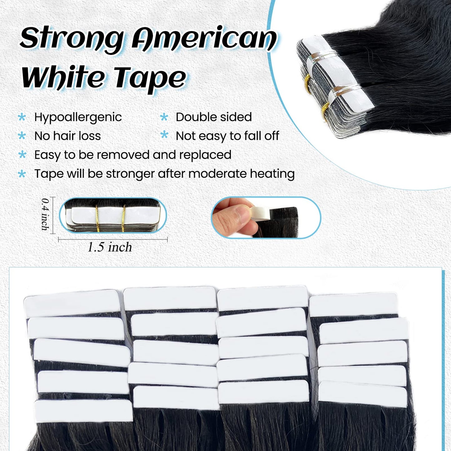 Body Wave Tape in Hair Extensions Human Hair Black Women Curly Tape ins for Black Women Human Hair Body Wave Tape in Hair Extensions Real Human Hair Invisible Tape ins Human Hair Extensions 12 Inch