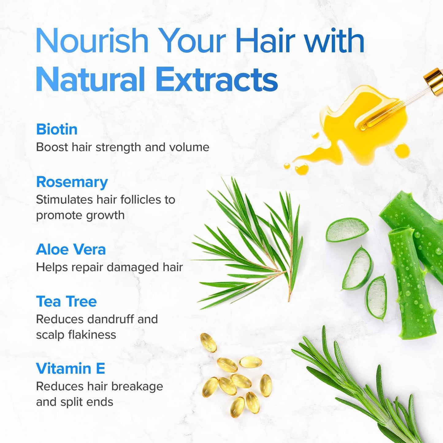 Hair Growth Biotin Shampoo and Conditioner - Deep Hydrating Conditioner for Dry Damaged Hair, Sulfate Free & Volumizing - 2 Pack, 8oz