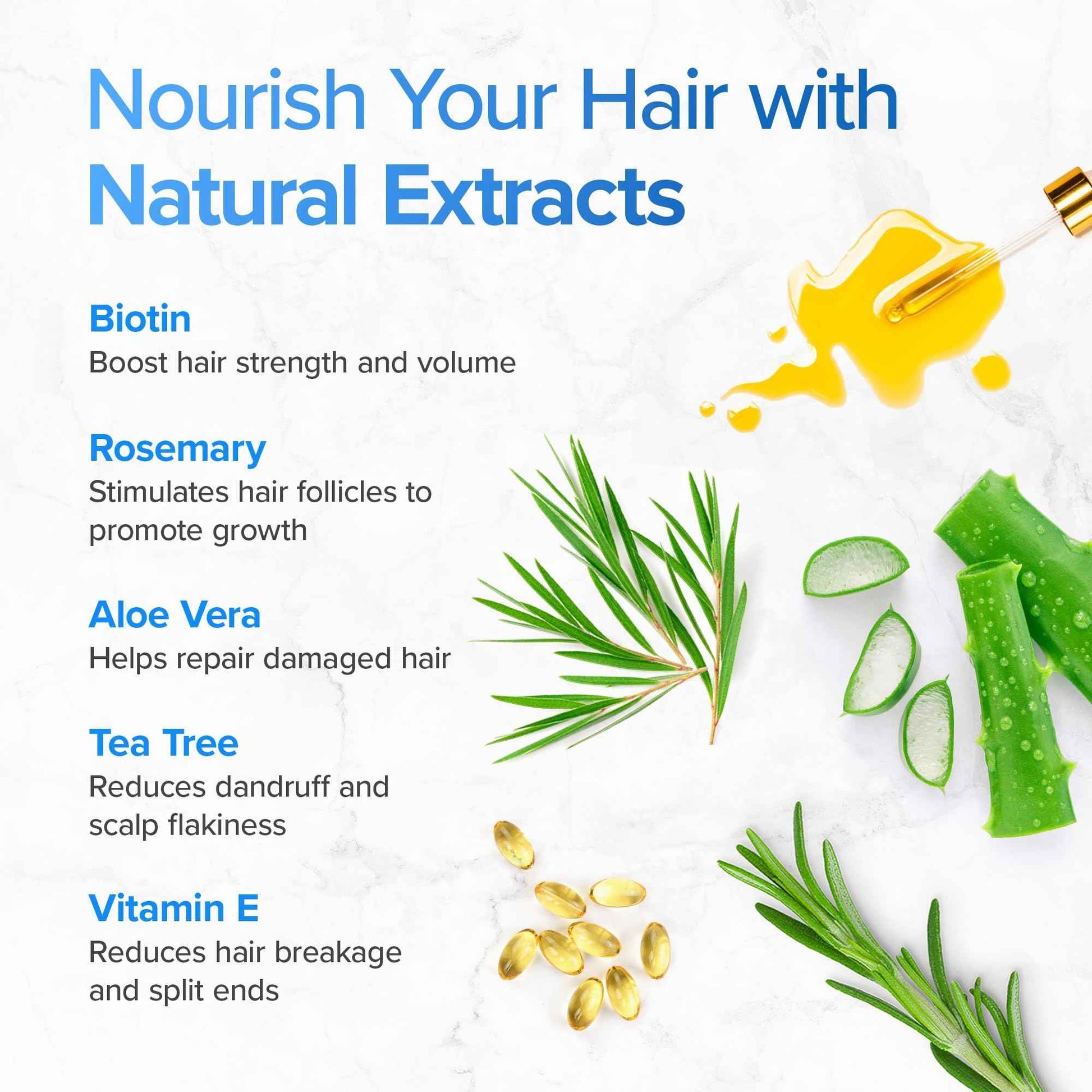 Hair Growth Biotin Shampoo and Conditioner - Deep Hydrating Conditioner for Dry Damaged Hair, Sulfate Free & Volumizing - 2 Pack, 8oz