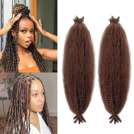 Viovian 24Inch Marley Twist Braiding Hair 30# 2Packs Pre-Separated Springy Afro Twist Hair Springy Twists Hair for Soft Locs Synthetic Crochet Hair Extensions for Black Women(30#)