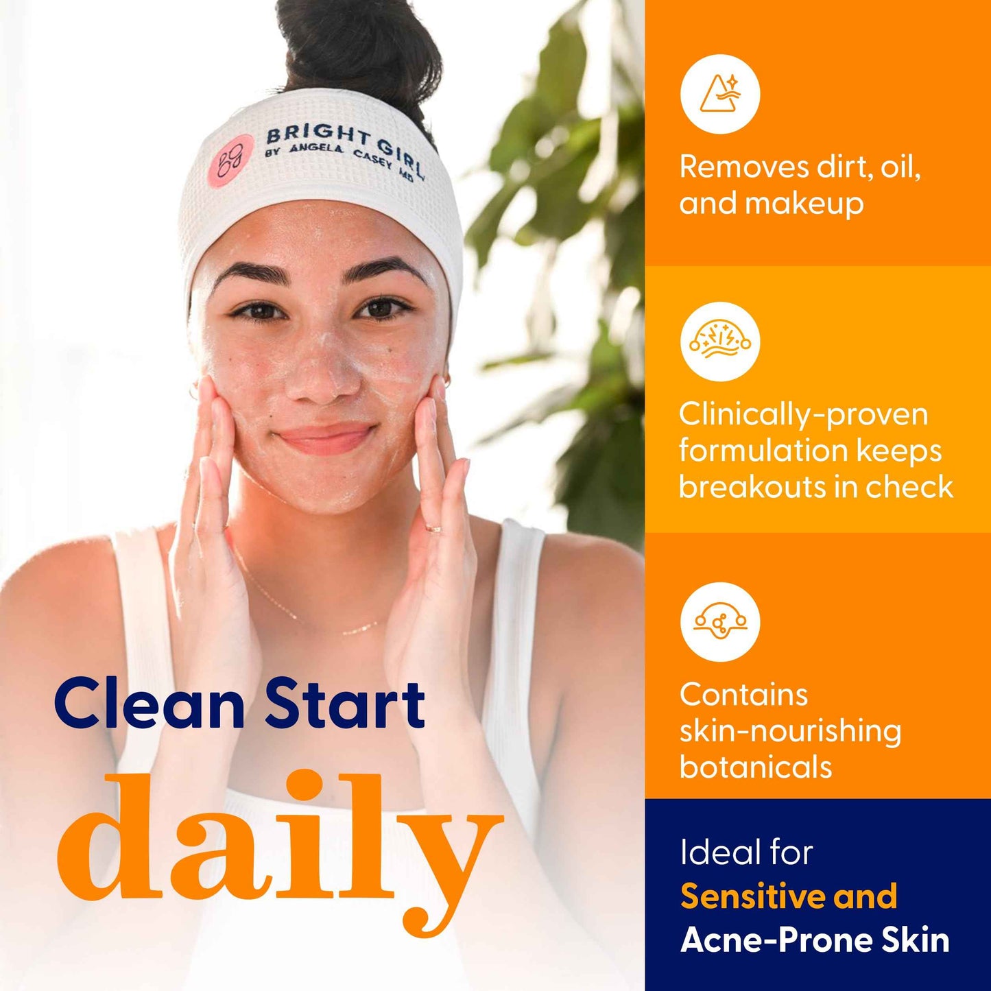 Gentle Bright+Clean Gel Cleanser by Dermatologist Angela Casey MD, Teen Skincare Must-Have