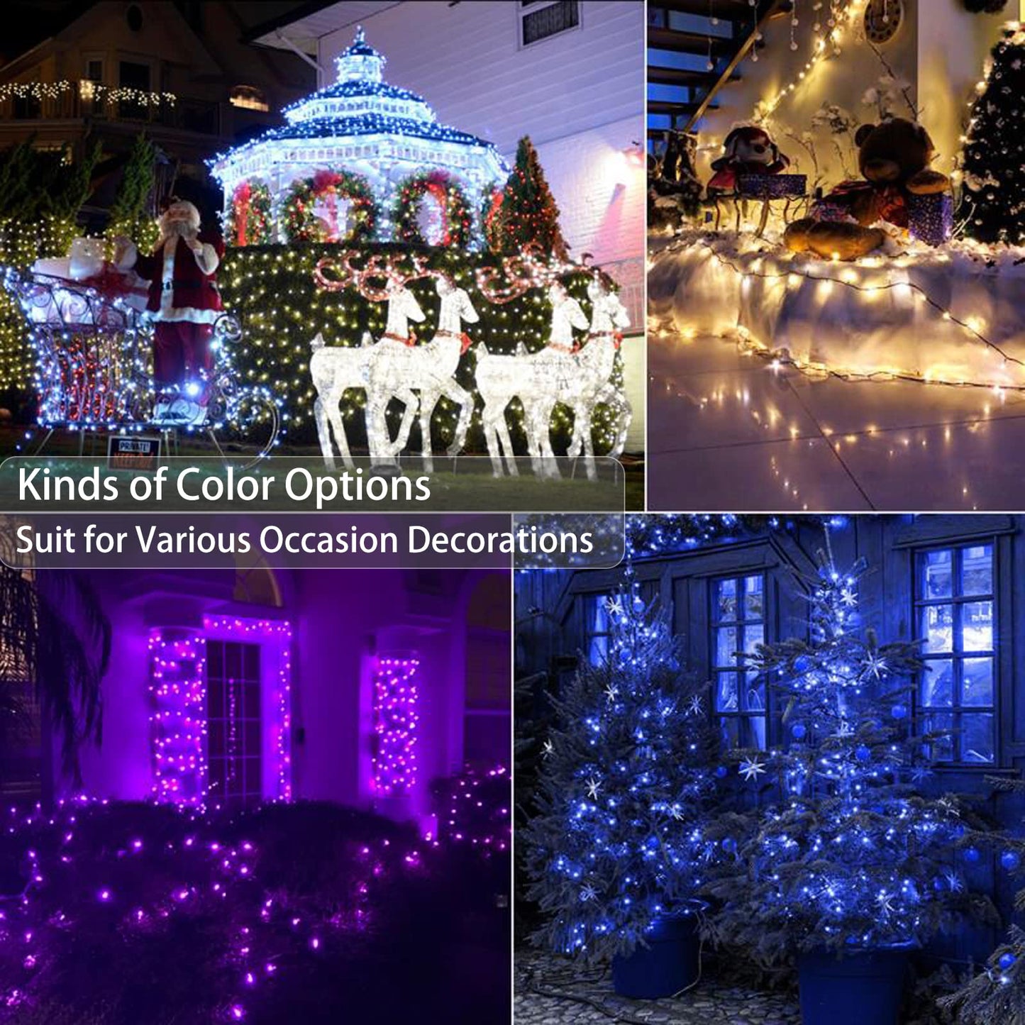 ODEETRONIC Color Changing Christmas Lights, 66ft 200 LED RGB Christmas String Lights with Remote, Twinkle Christmas Outdoor Lights, Dimmable Christmas Tree Lights Waterproof for Xmas Home Party Patio