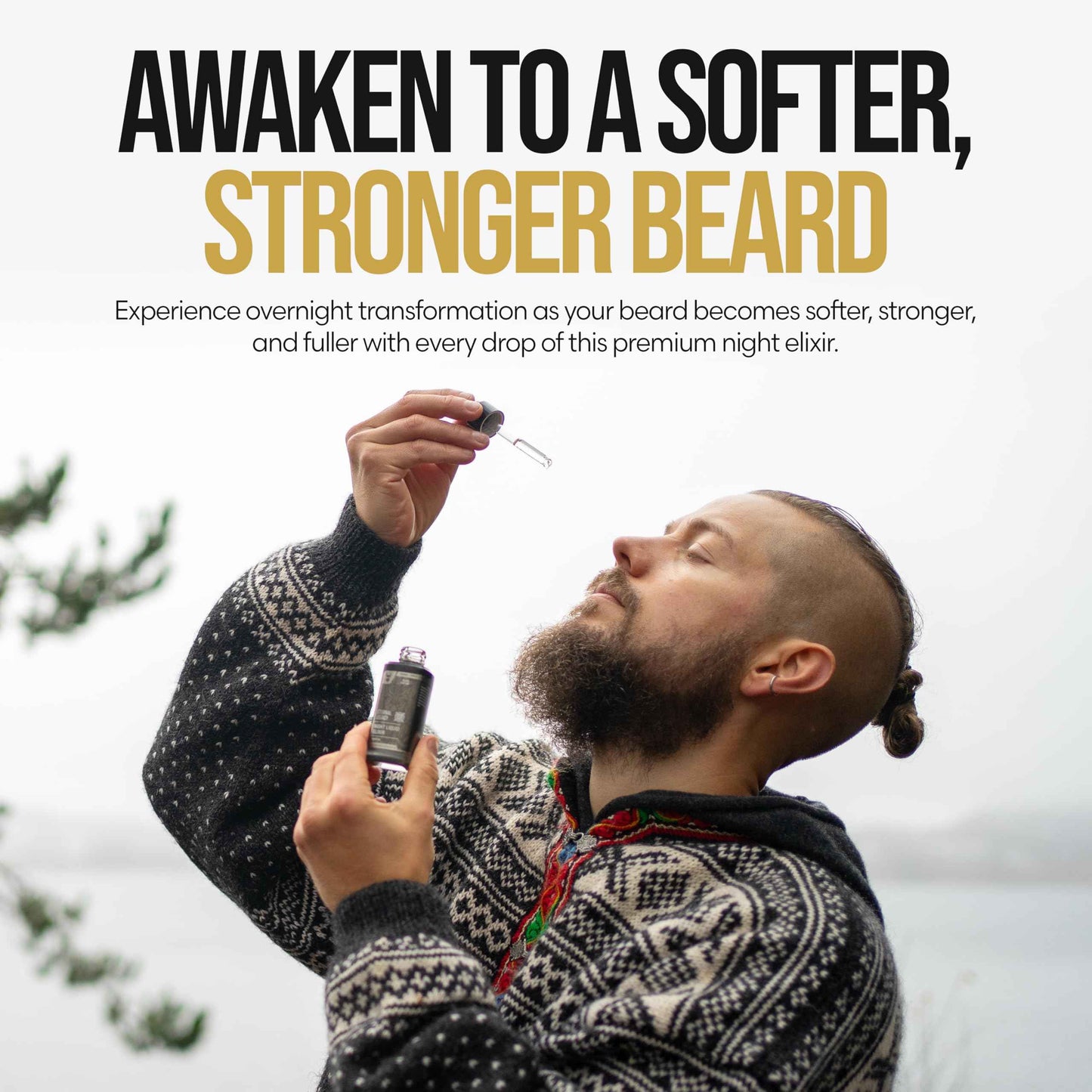 The Beard Struggle - Beard Growth Oil - Valhalla's Gates, Gold Collection (1 Fl oz) - Night Liquid Elixir - Beard Oil for Men - Softens, Moisturizing, & Healthier Beard Growth