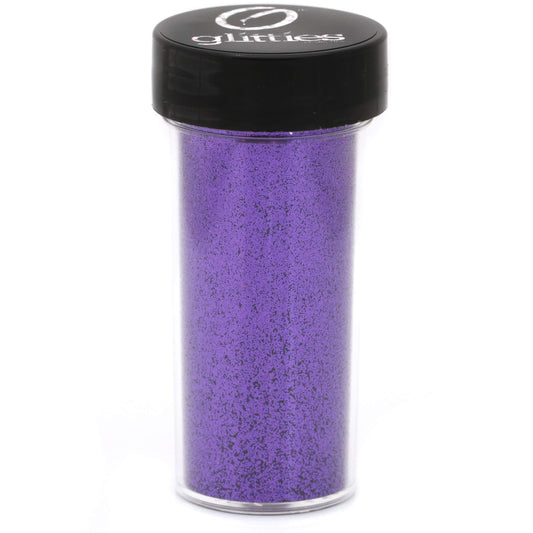 GLITTIES - Plum - Purple Loose Fine Glitter Powder (.008") - Great for Nail Art, Nail Polish, Gel, Gel Polish or Acrylic Nail Powder - Solvent Resistant - (30 Gram Jar)