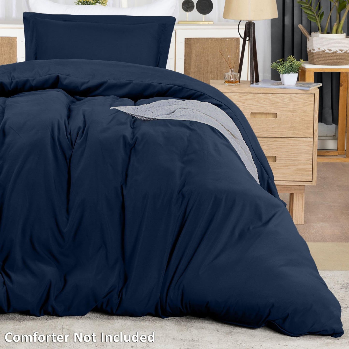 Utopia Bedding Duvet Cover Twin Size - 1 Duvet Cover with 1 Pillow Sham - 2 Pieces Bedding Duvet Cover with Zipper Closure - Soft Brushed Microfiber, 68 X 90 Inches (Twin/Twin XL, Navy)