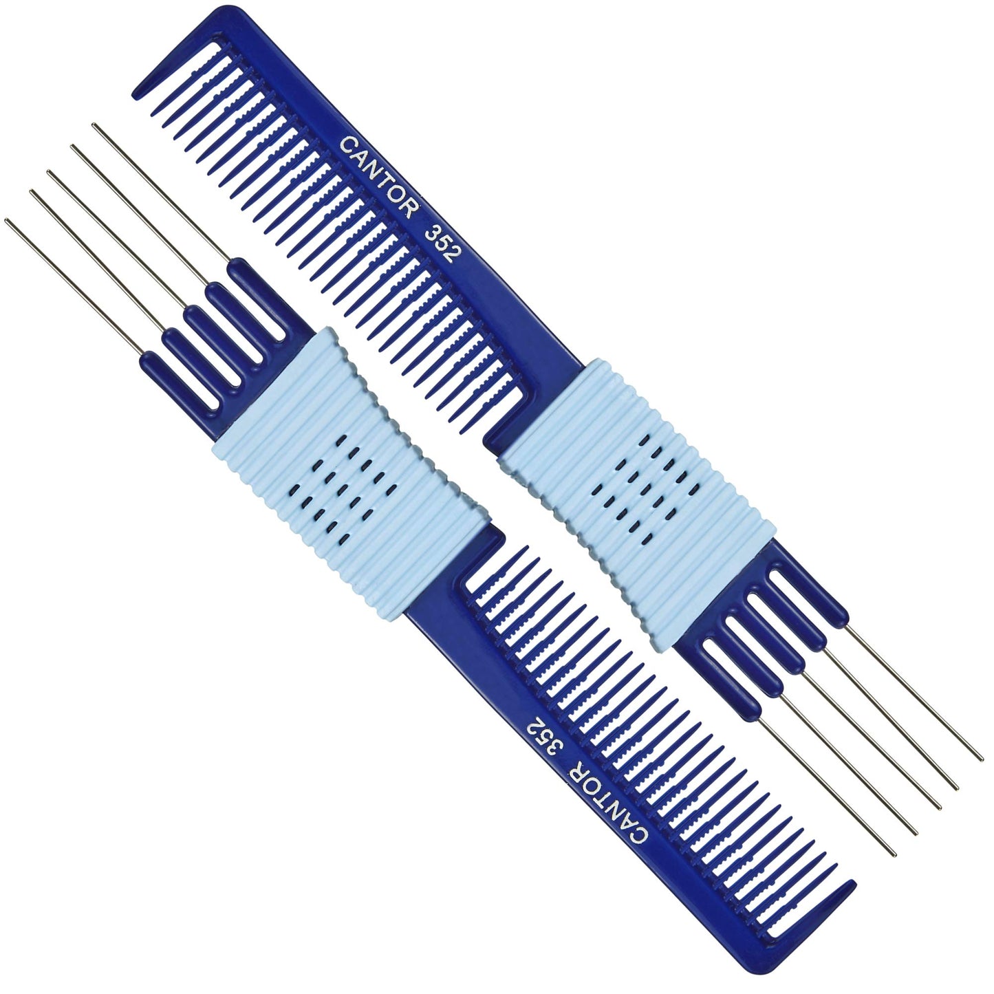 Lift Teasing Comb and Hair Pick – 2 Pack, Five Stainless Still Lifts - Chemical and Heat Resistant Detangler Gripper Comb – Anti Static Comb For All Hair Types – By Cantor