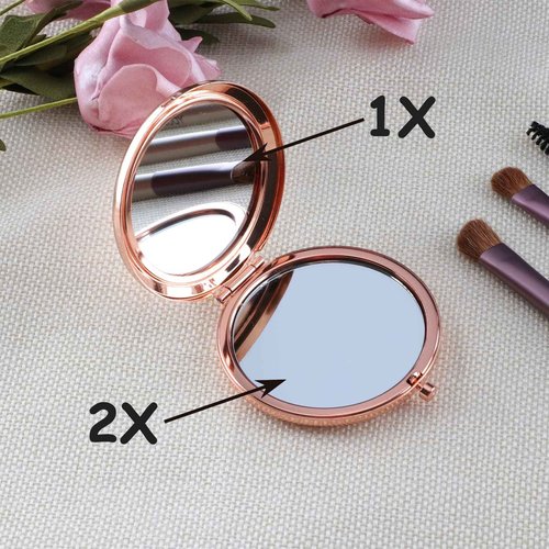 Cawnefil 80th Birthday Gifts for Women Rose Gold Compact Makeup Mirror - 80th Birthday Gift for Women, Perfect for Mom, Grandma, Sister, Friends
