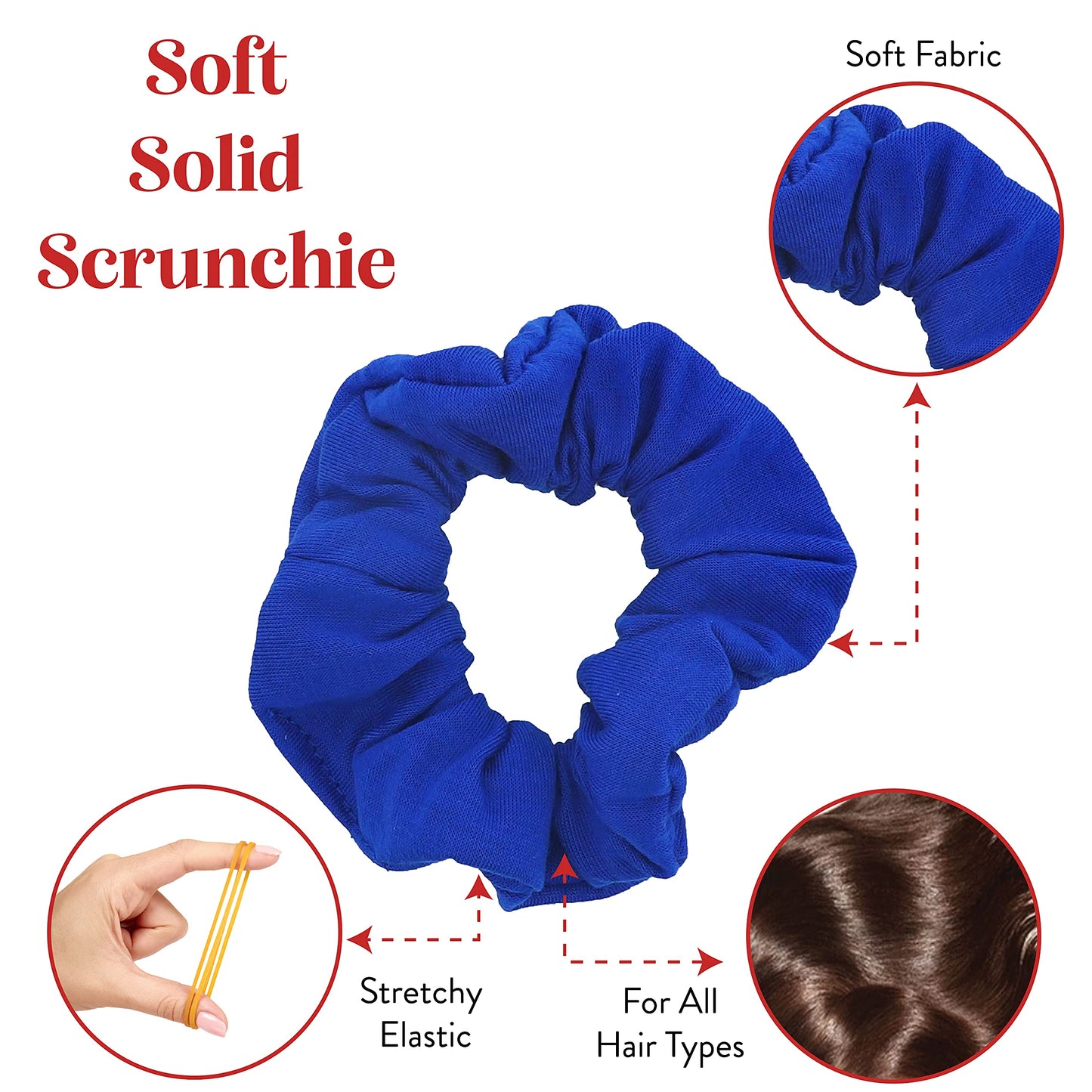 Set of 2 Solid Scrunchies (Royal)