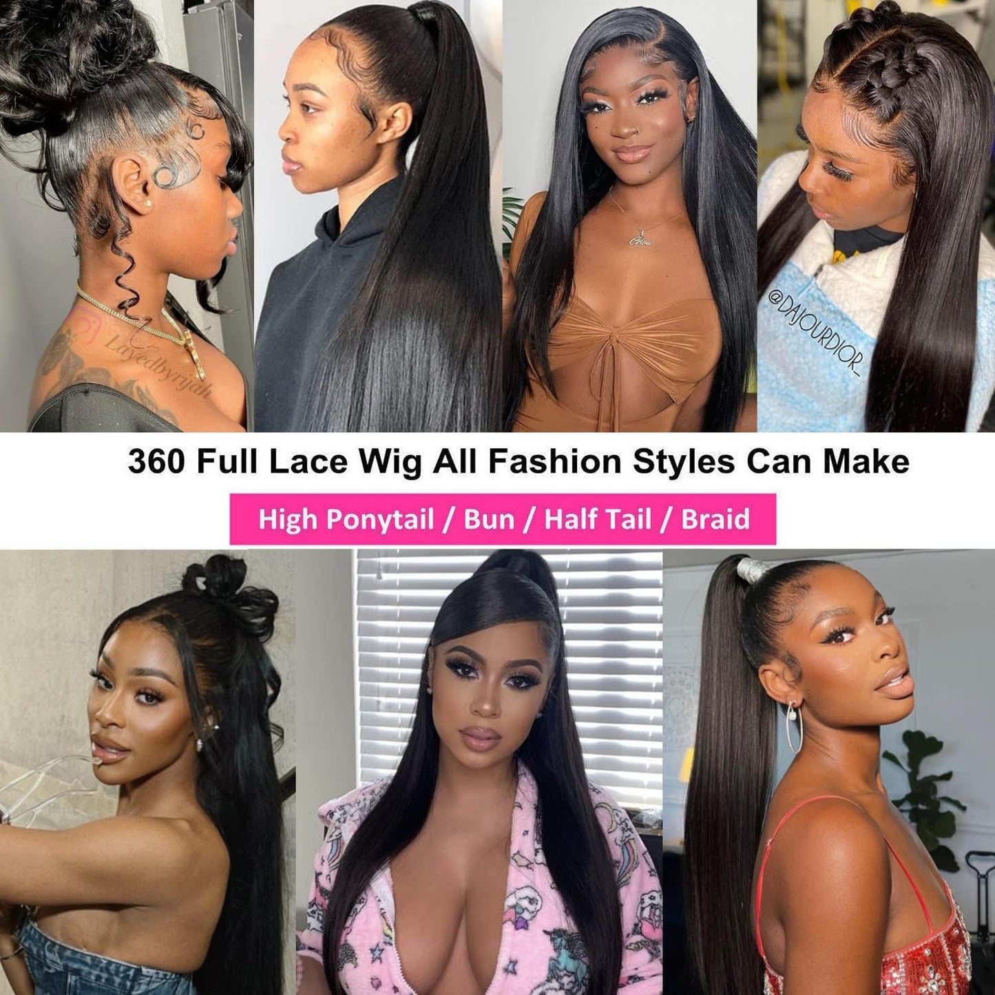 SUPERLOOK Full 360 Lace Front Wigs Human Hair Pre Plucked 220% Density Transparent Straight Lace Front Wigs Human Hair Human Hair Wigs 360 Lace Frontal Wigs For Black Women (24inch,360 Straight wig)