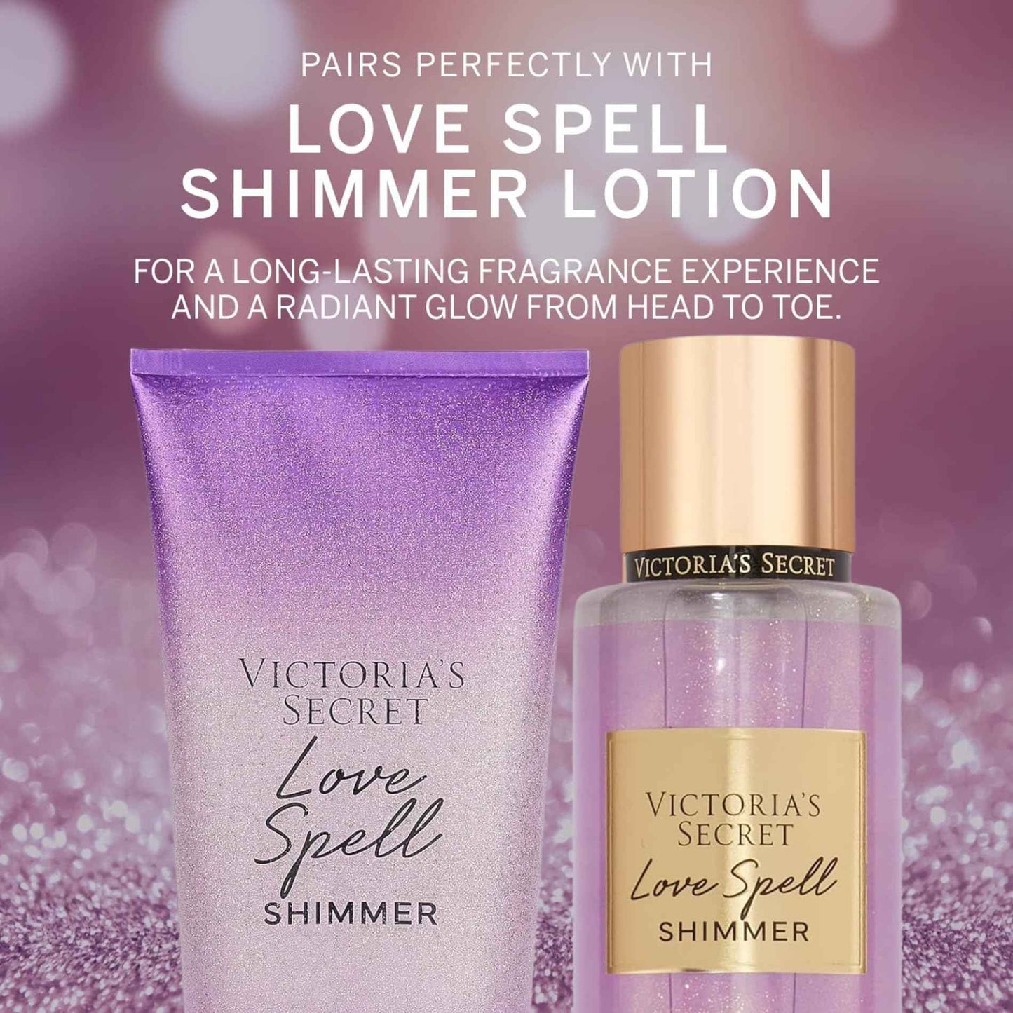 Victoria's Secret Fragrance Body Lotion & Body Mist Set (Love Spell Shimmer)