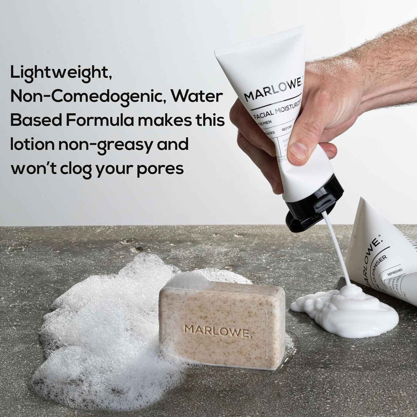 MARLOWE. Skin Care Set, No. 122 Facial Scrub 6 oz & No. 123 Facial Moisturizer 6 oz with Natural Extracts & Antioxidants, Cleanses, Exfoliates, Hydrates & Soothes