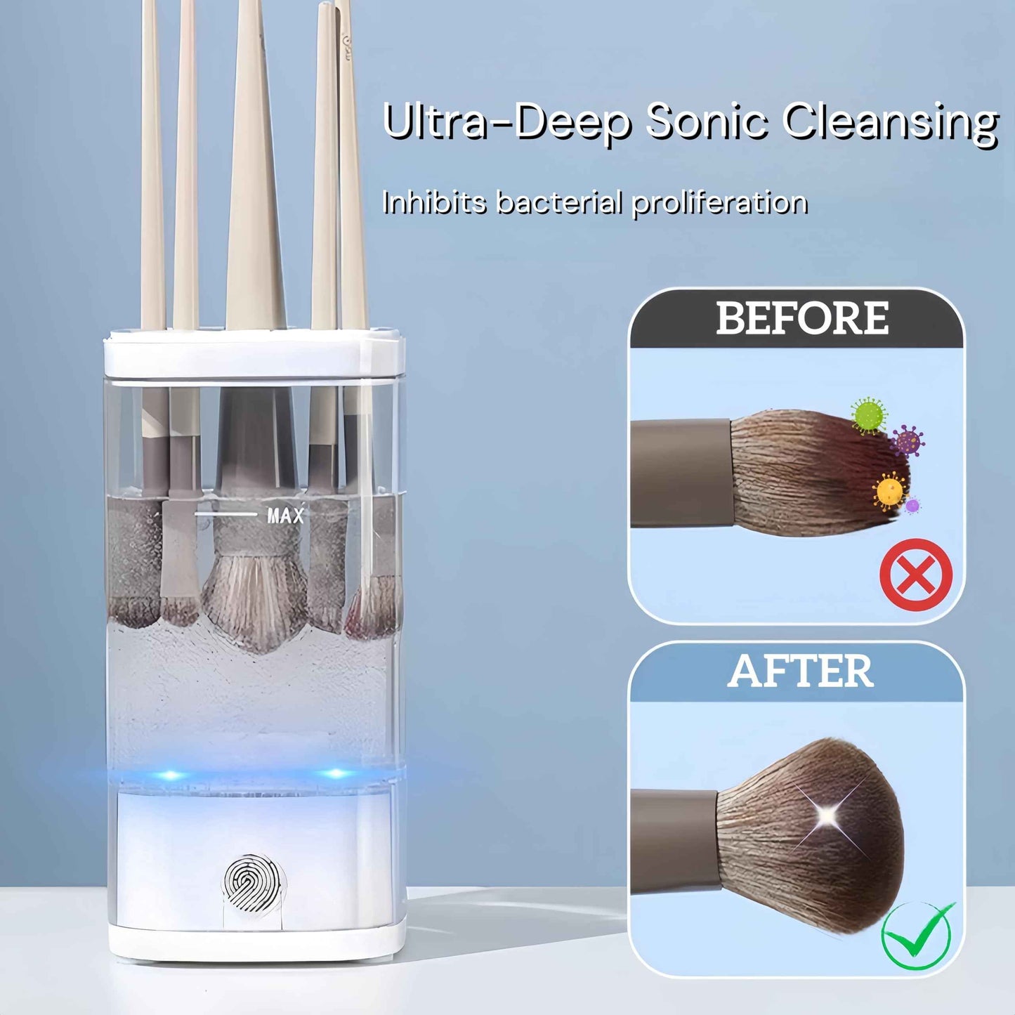 Electric Makeup Brush Cleaner and Dryer Machine with UV-C Light, 3-in-1 Automatic Brush Cleaning System for Deep Clean & Fast Drying, Quiet Design for Beauty Enthusiasts, Gift Giving, Home/Salon Use