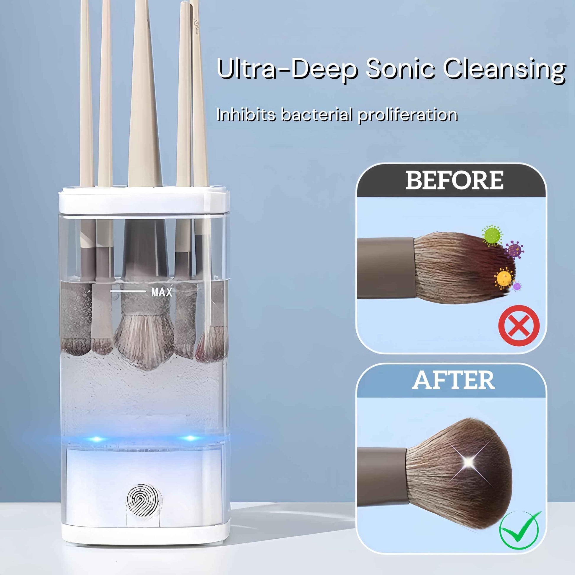 Electric Makeup Brush Cleaner and Dryer Machine with UV-C Light, 3-in-1 Automatic Brush Cleaning System for Deep Clean & Fast Drying, Quiet Design for Beauty Enthusiasts, Gift Giving, Home/Salon Use