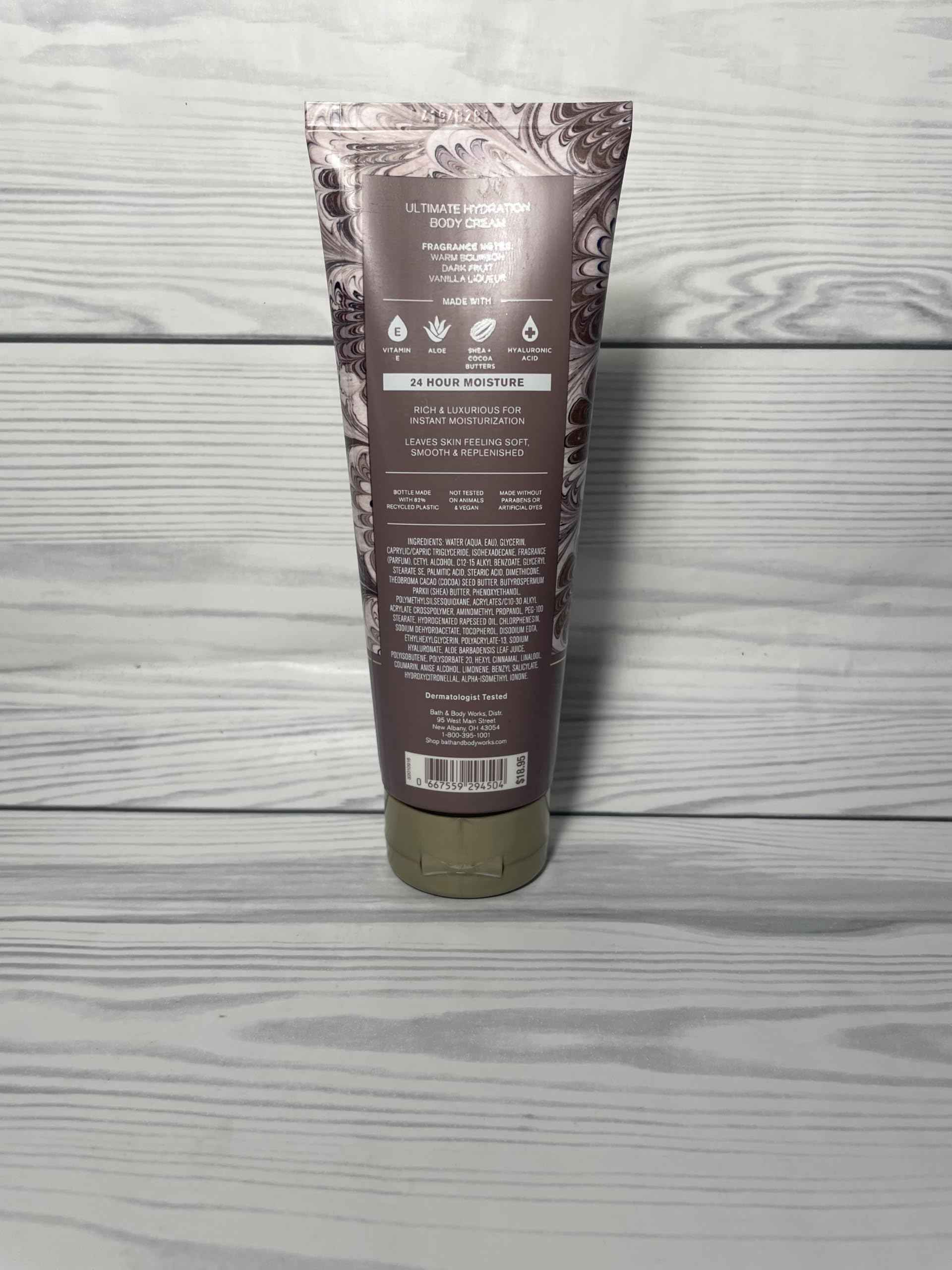 Bath and Body Works Cozy Vanilla Bourbon Body Cream, 8 oz, Pack of 2