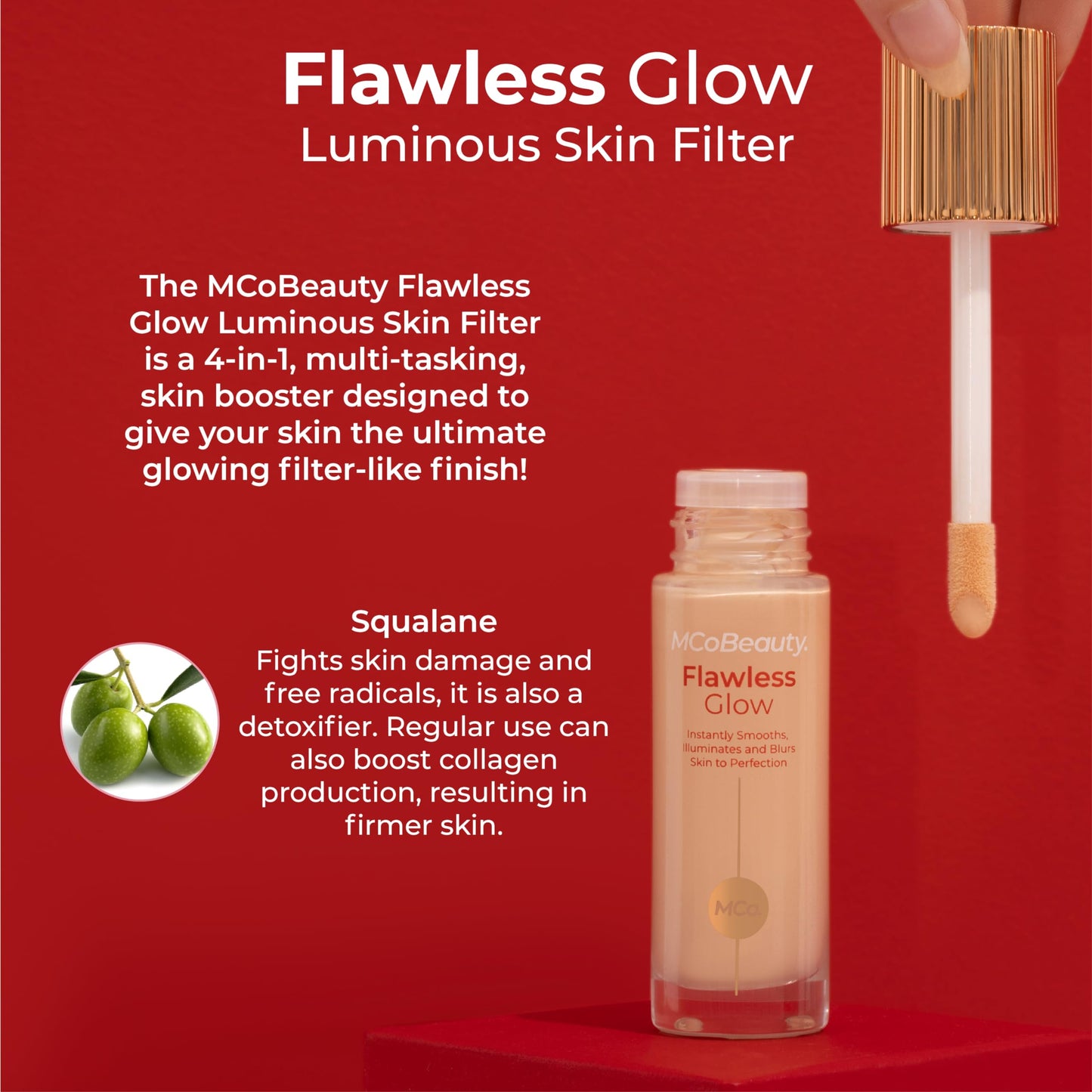 MCoBeauty Flawless Glow Luminous Skin Filter, 5 Natural Medium, Healthy Glow with Natural Radiance, Vegan, Cruelty Free Cosmetics