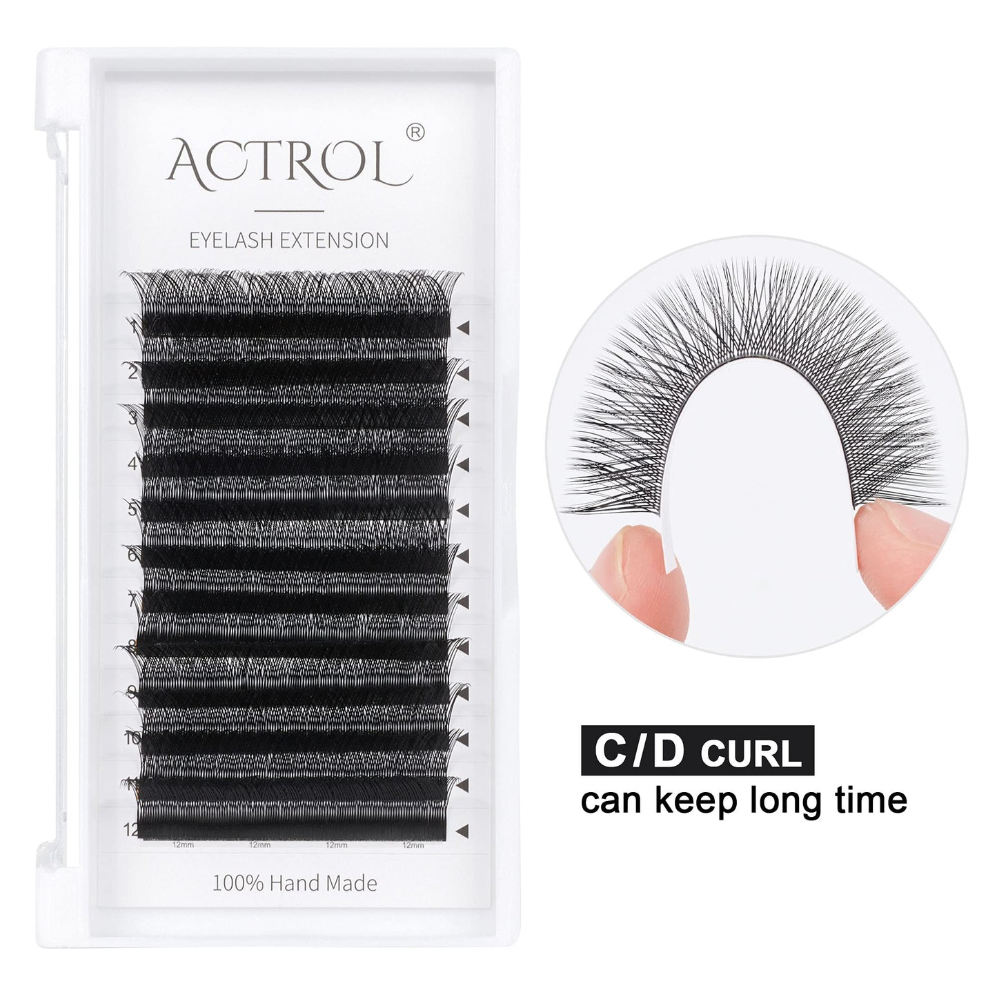 ACTROL YY Eyelashes Extension Lashes Black C Curl 0.07mm 14mm Lash Volume Extension Easy Fans Y Shaped Premade Soft Eyelashes Supply