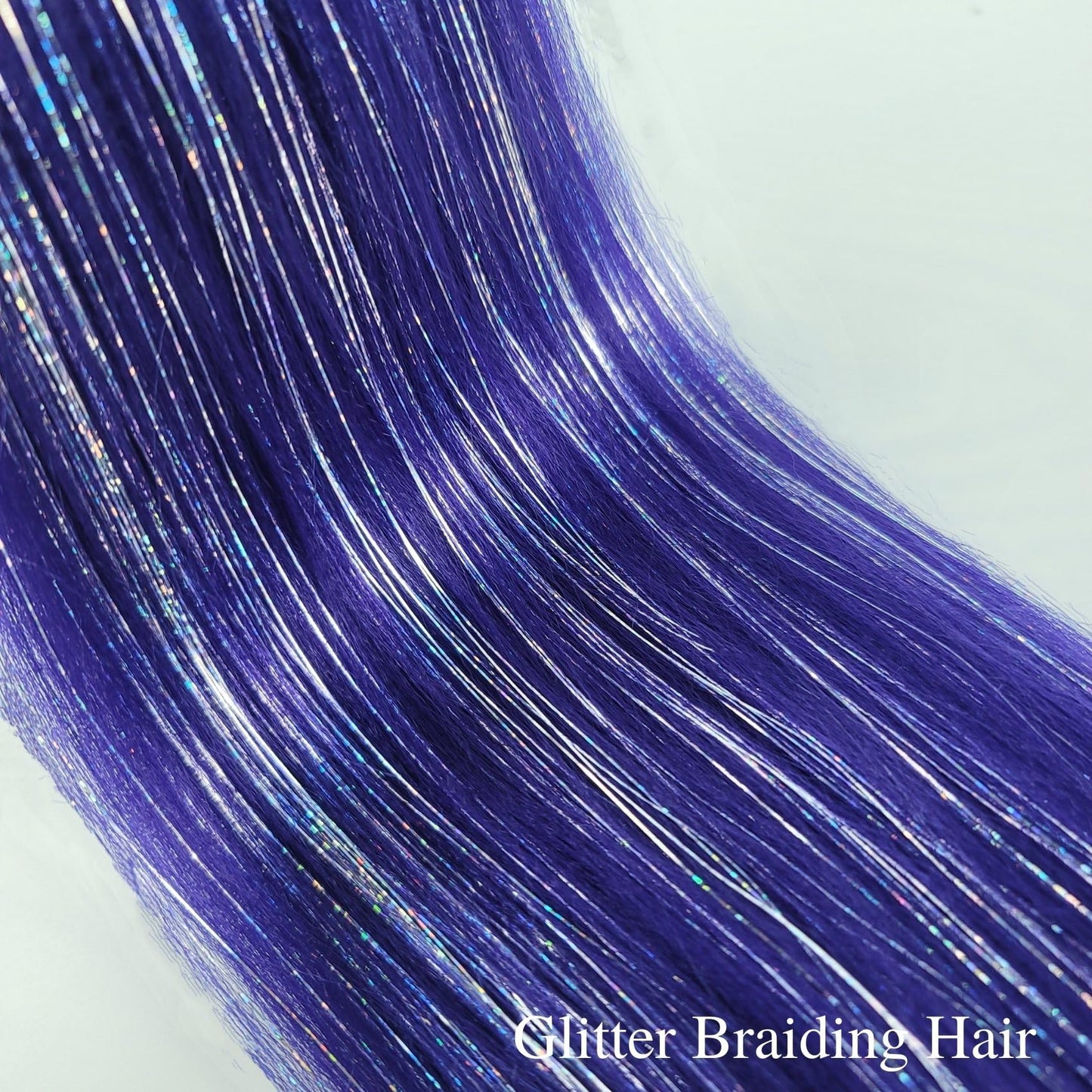 Gozill Braiding Hair Pre stretched Purple Sparkle Tinsel Prestretched Braiding Hair