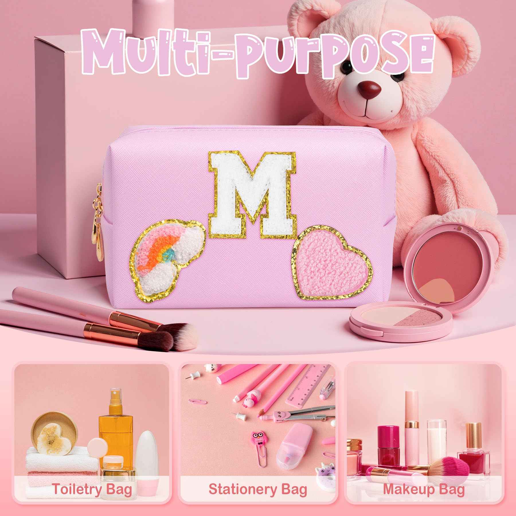 Elilier Stocking Stuffers for Kids, Tween Gift for Kids 10-12, Girls Skin Care Set, Letter Pouch Cosmetic Bag Girls Bag, Personalized Birthday Gifts for Women Girl (medium)