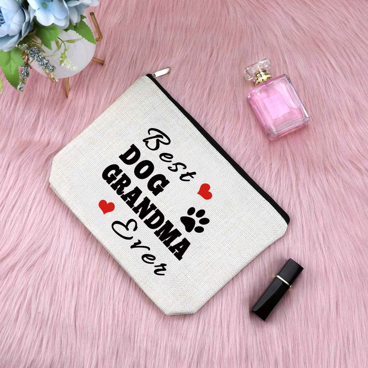 Sfodiary Dog Grandma Gifts Dogs Lovers Present Best Dog Grandma Ever Makeup Bag Pet Owner Rescue Present Cosmetic Bag Animal Lovers Gift for Women Birthday Mothers Day Gift Travel Cosmetic Pouch