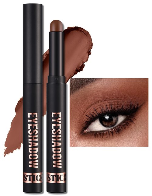 Erinde Waterproof Cream Eyeshadow Stick, Matte Nude Eye Shadow Sticks, Longwear Blendable High Pigmented, Neutral Eye Shadow Sticks Matte for Older Eyes, Smokey Eyeshadow Pencil Crayon, 15 Mocha Matte