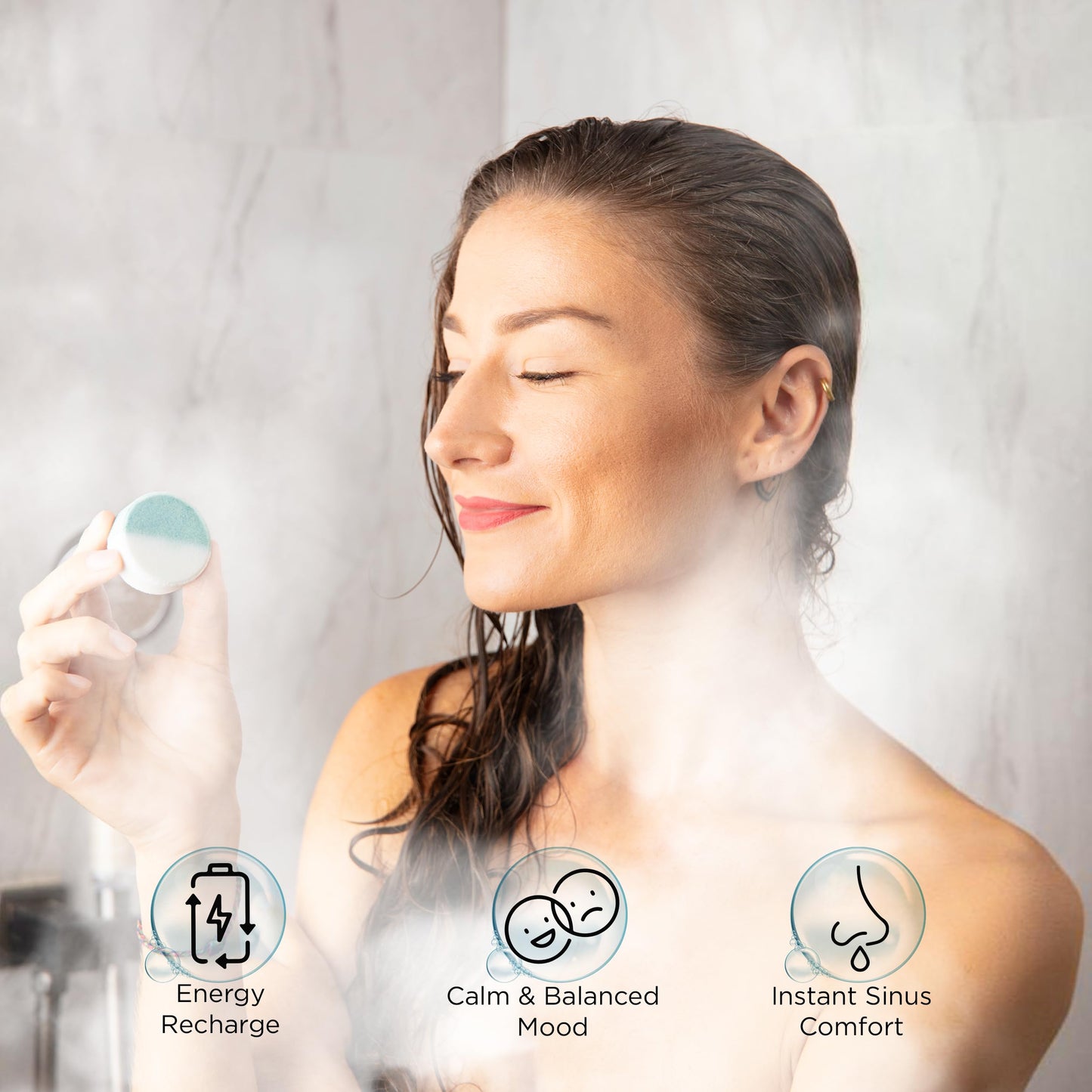 15 Inspire Breathe Shower Steamers for Sinus Relief, Eucalyptus & Mint Shower Tablets Aromatherapy, Women Shower Steamers Breathe Easy, Organic Shower Steamers for Women, Shower Tabs for Sinus Relief