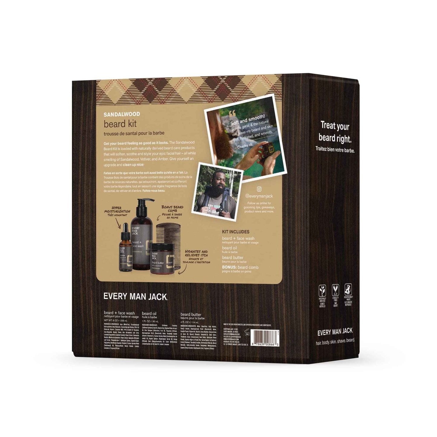 EVERY MAN JACK Sandalwood Beard Kit, 1 EA