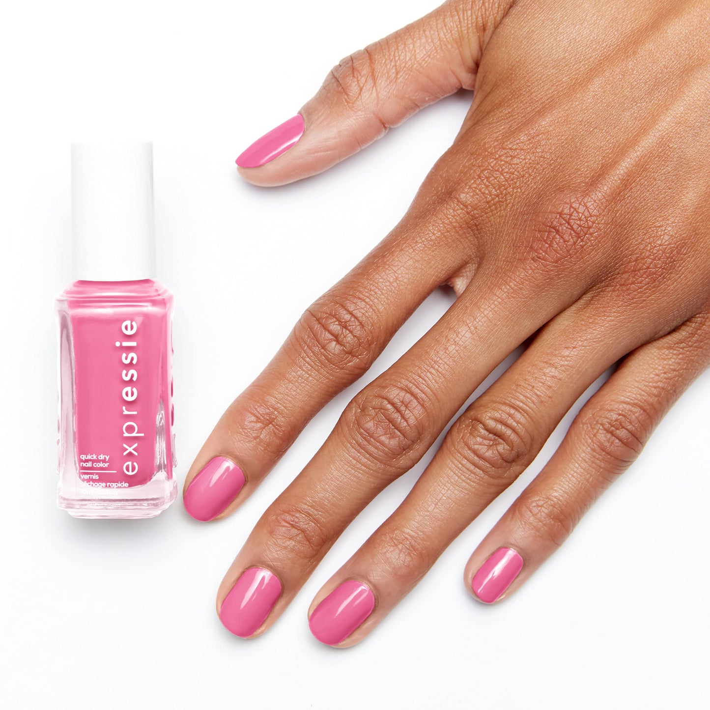 essie Expressie Nail Polish, Quick-Dry Bubblegum Pink Nail Polish, Vegan, Makin' Moves, 0.33 fl oz