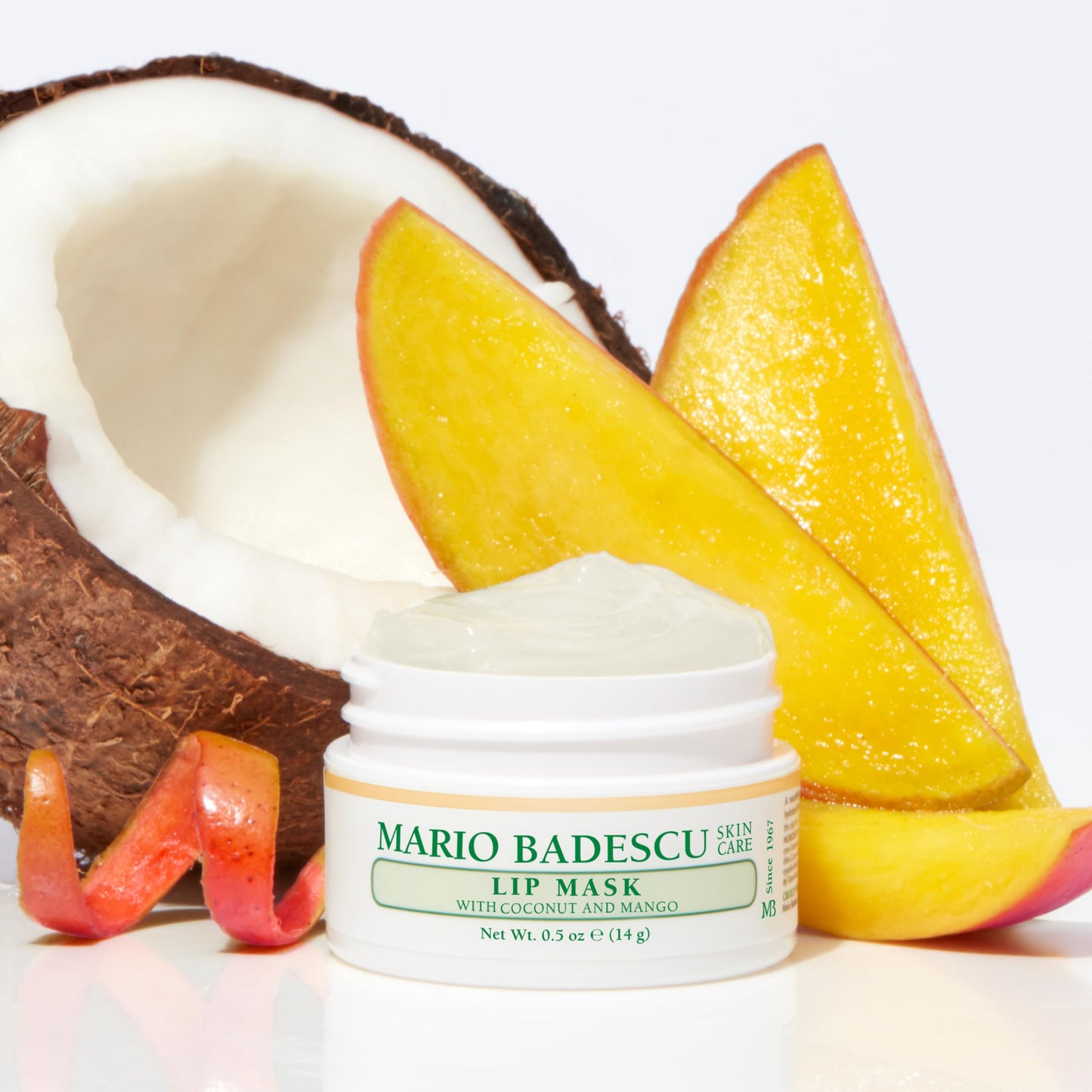 Mario Badescu Lip Mask with Coconut and Mango for All Skin Types, Overnight Lip Treatment Enriched With Skin Softening Coconut Oil, Sunflower Seed Oil and Hydrating Shea Butter, 0.5 Ounces