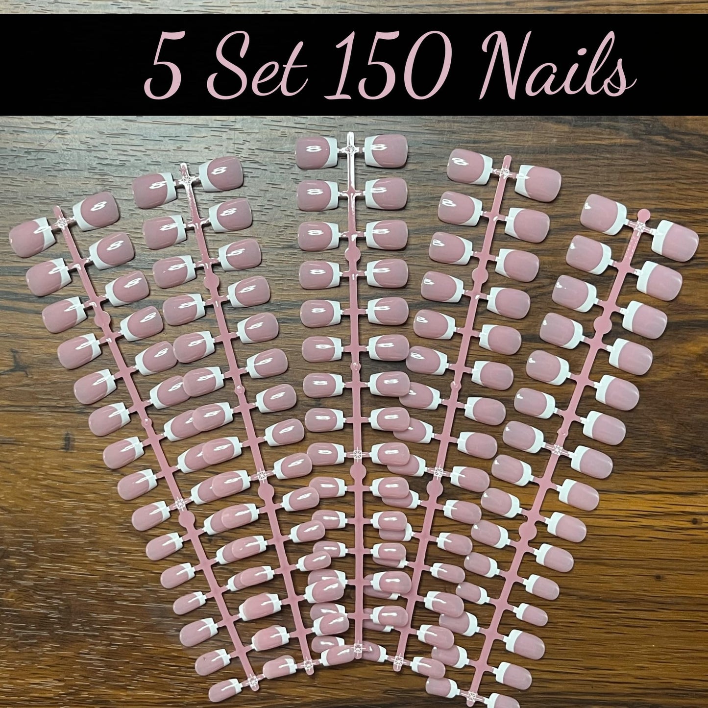 Kocymin Press On Nails, 5 sets 15 size | Increased Adhesion | Pre-applied Coat | Reusable & Damage-free Removal | 3 Weeks Lasting, No Glue Included (A-S Coffin)