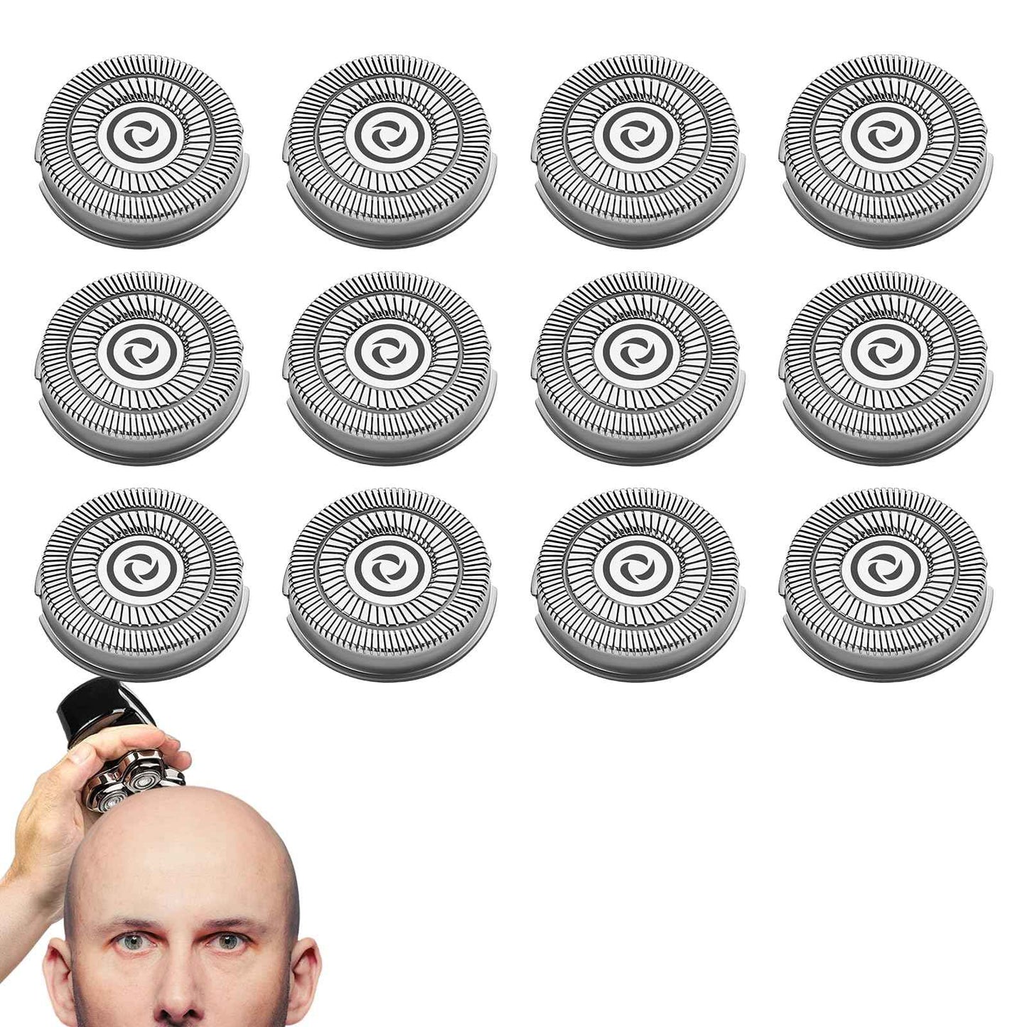 Shaver Replacement Blades compatible Skull Shaver for Pitbull Gold PRO/Pitbull Platinum Pro Shaver Heads (12 pcs)