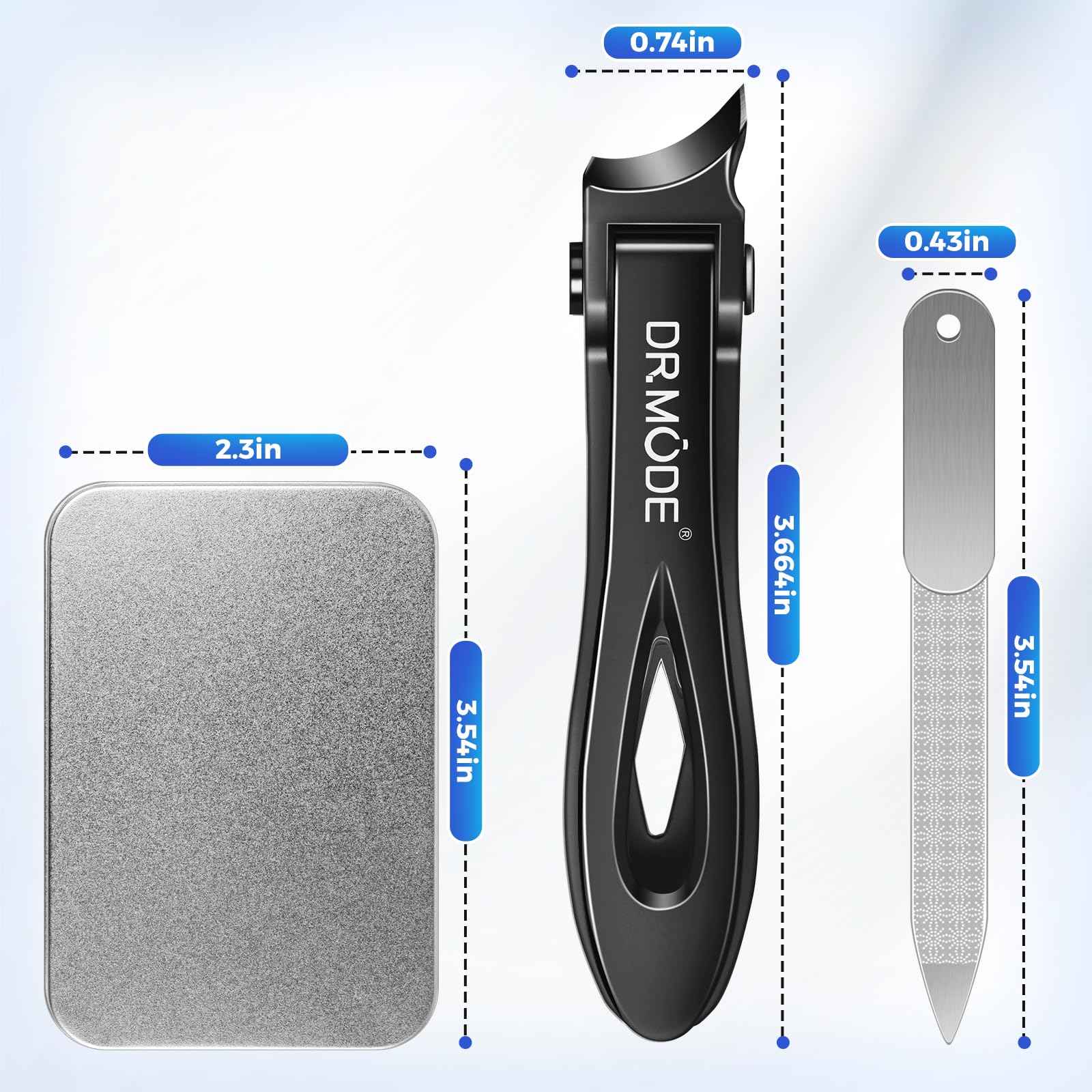 DRMODE Nail Clippers for Men Thick Nails, Angled Head Toe Nail Clippers for Thick Nails for Seniors, Slanted Nail Clippers for Thick Ingrown Nails with Wide Jaw, Heavy Duty Ingrown Toenail Clippers