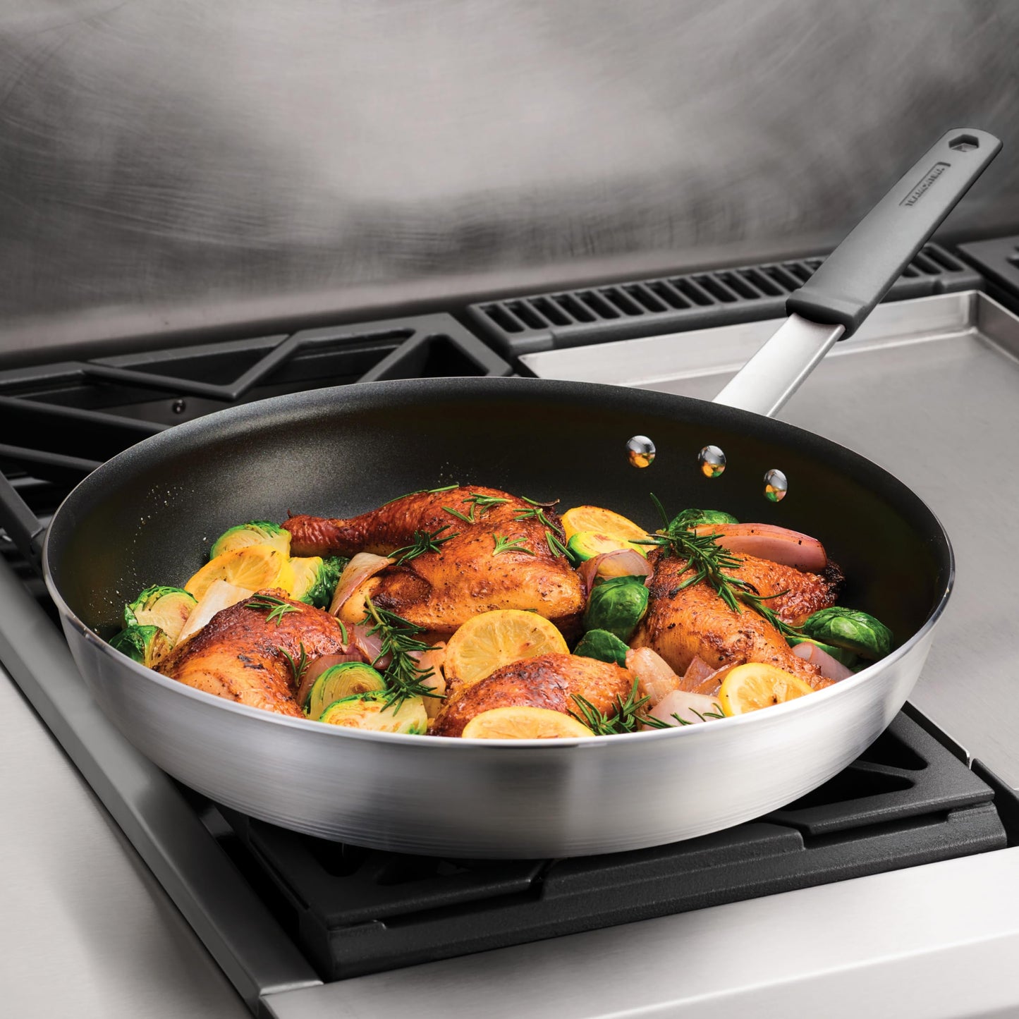 Tramontina Professional Aluminum Nonstick Restaurant Fry Pan, 14", Gray Handle, 80114/040DS