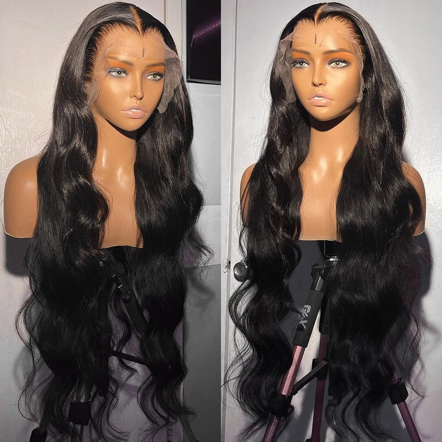 ABBETEY 30 inch Lace Front Wig Human Hair Body Wave 13x6 Lace Frontal Human Hair Wigs for Women 180 Density HD Lace Glueless Wigs Pre Plucked with Baby Hair (30 Inch, 13x6 lace front wig)