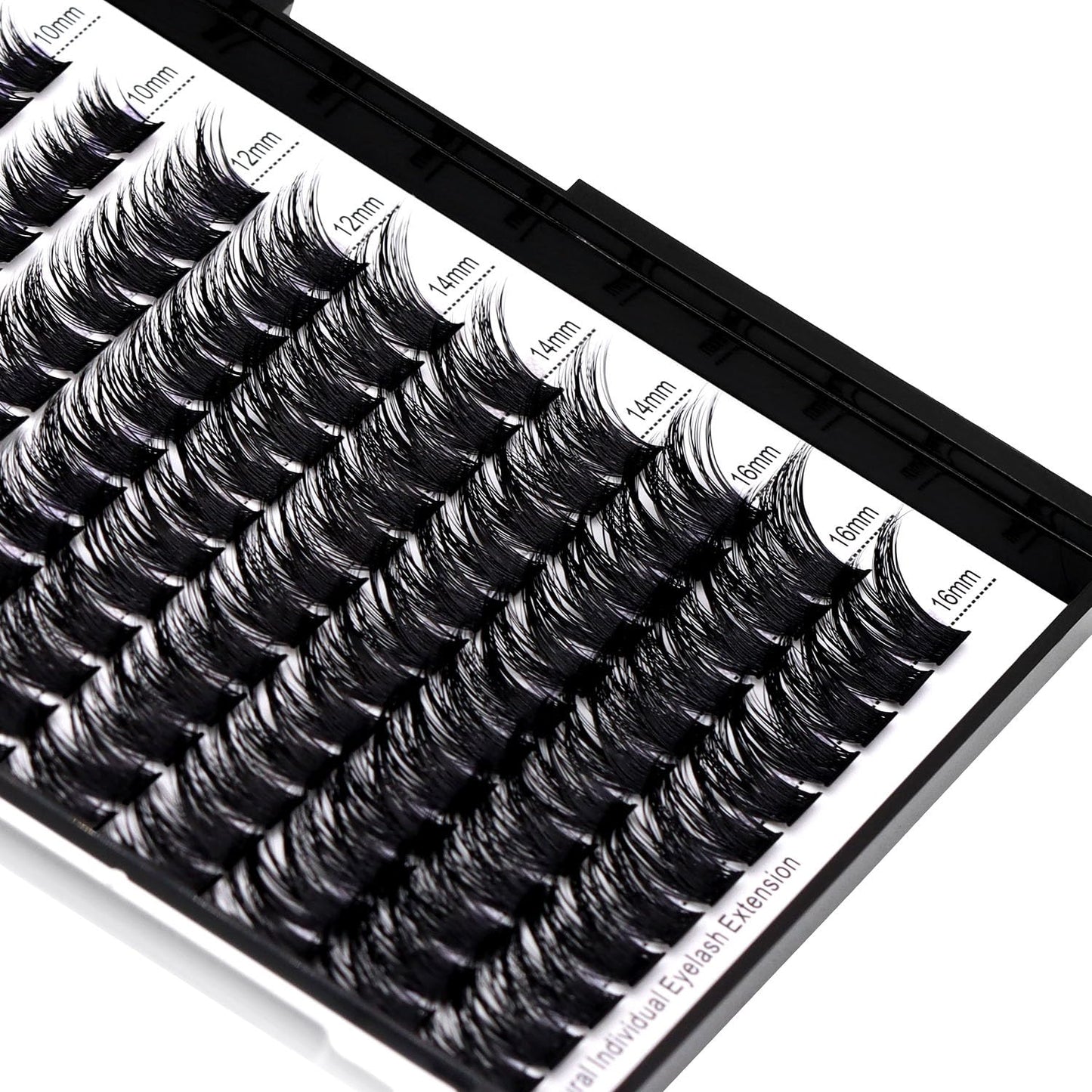 Dedila Large Tray-Grafted mixed 10-12-14-16mm Wide Stem Individual False Eyelashes120 Clusters D Curl Volume Eye Lashes Extensions +2 in 1 Bond&Seal+ 1pcs Tweezer (Lash Kit-mixed10-12-14-16mm)