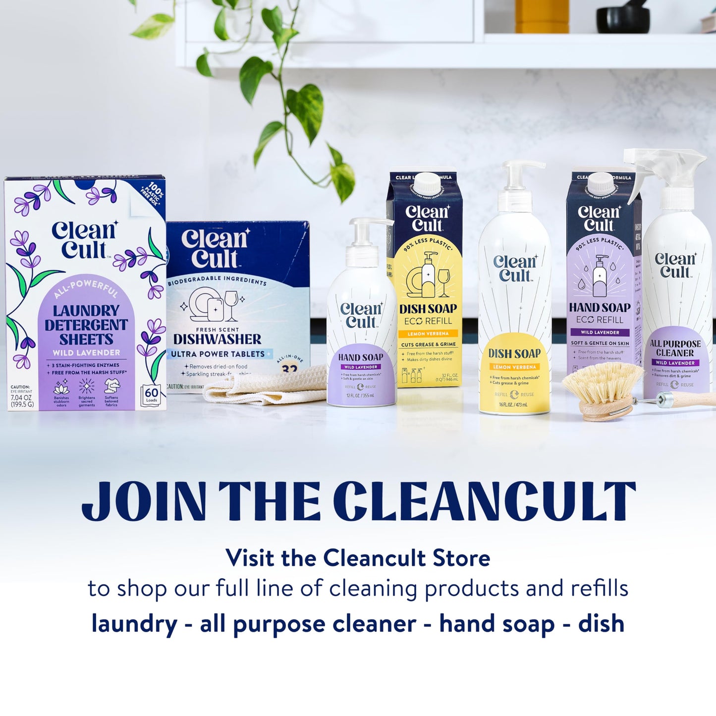 Cleancult - Liquid Hand Soap Refills - Wild Lavender - Made with Aloe Vera & Lavender Essential Oil - Nourishes & Moisturizes Dry & Sensitive Skin - Eco Friendly - Paper-Based Packaging - 32 oz/3 Pack