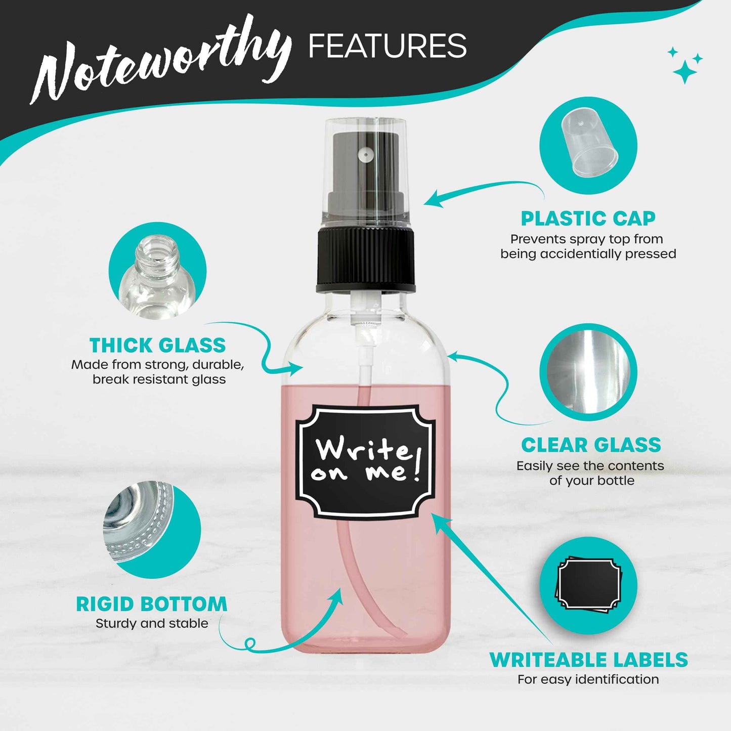 Nevlers 24PK Clear Small Spray Bottle 2 Oz Set |Versatile Ultra Fine Mist Spray Bottles | Mini Spray Bottle | Face Spray Bottle, Glass Spray Bottle for Hair, Essential Oil Spray Bottle Spritzer