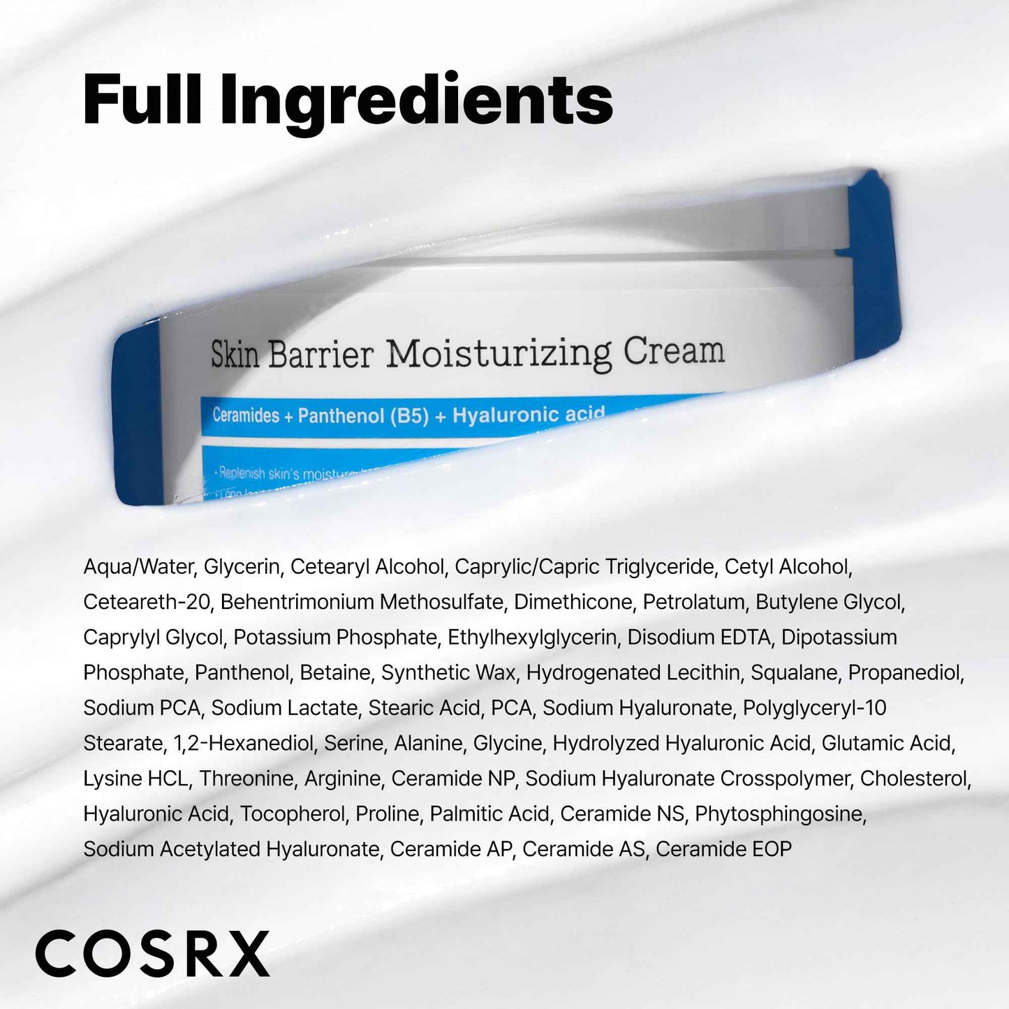 COSRX Barrier Moisturizing Cream - Body and Face Moisturizer for Dry Skin with Ceramide & Hyaluronic Acid, Unscented Hydrating Body Lotion, 15.2 fl.oz, Korean Skin Care, Stocking Stuffers