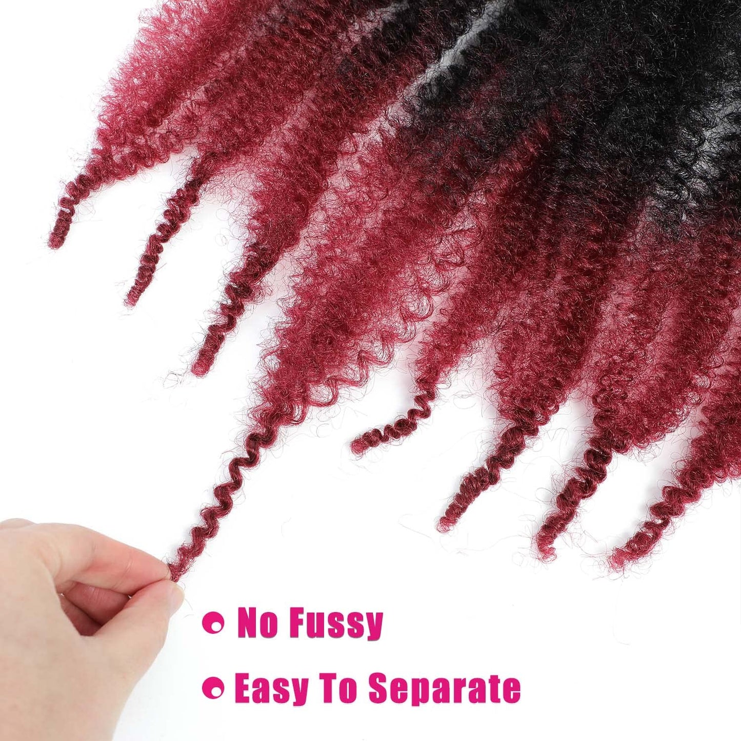 Afro Twist Hair 12 Inch 3 Packs, Springy Afro Twist Hair Pre Fluffed Spring Twist Hair Pre Separated Wrapping Hair for Soft Locs Hair Extensions (12 Inch (Pack of 3), 1B/Bug#)