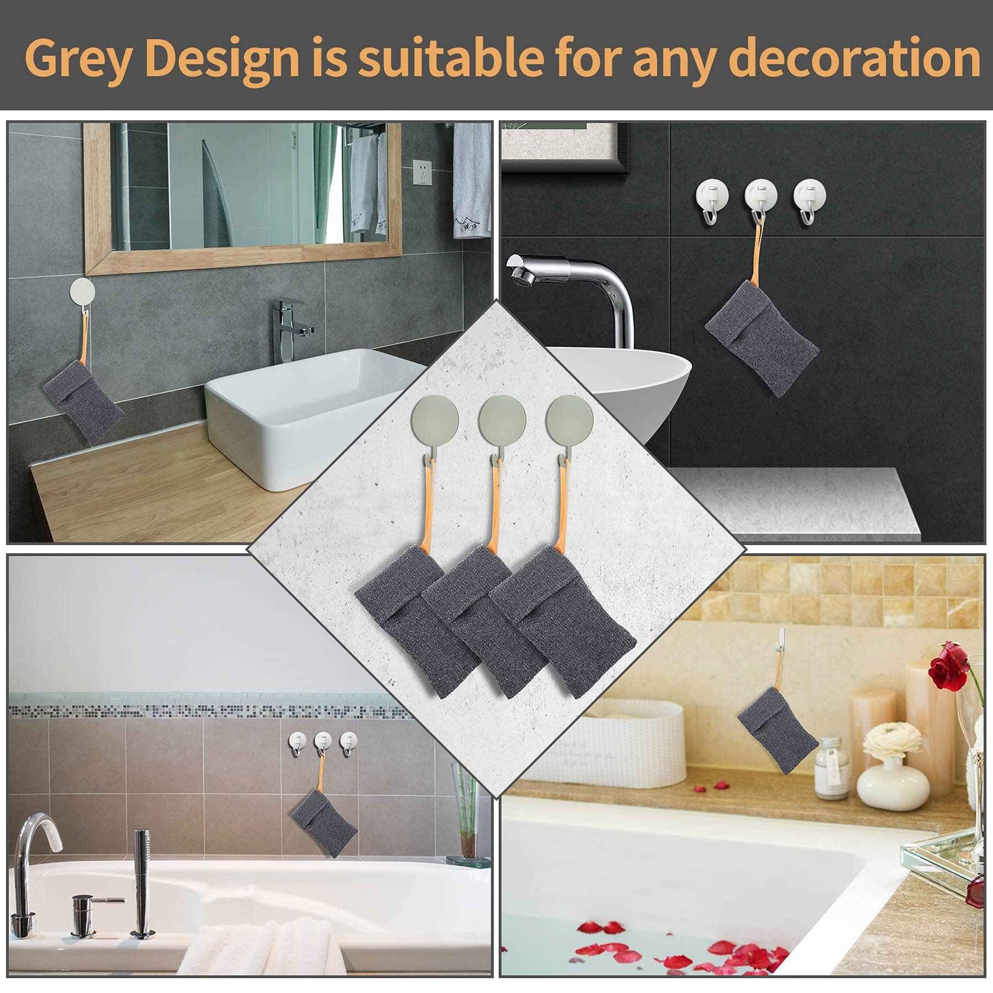 Antimbee 12-Pack Soap Pouch, Soap Exfoliating Bag, Body Scrubbers for Shower Soap Saver, Gray Mesh Bar Soap Sock for Senstive and Rough Skin