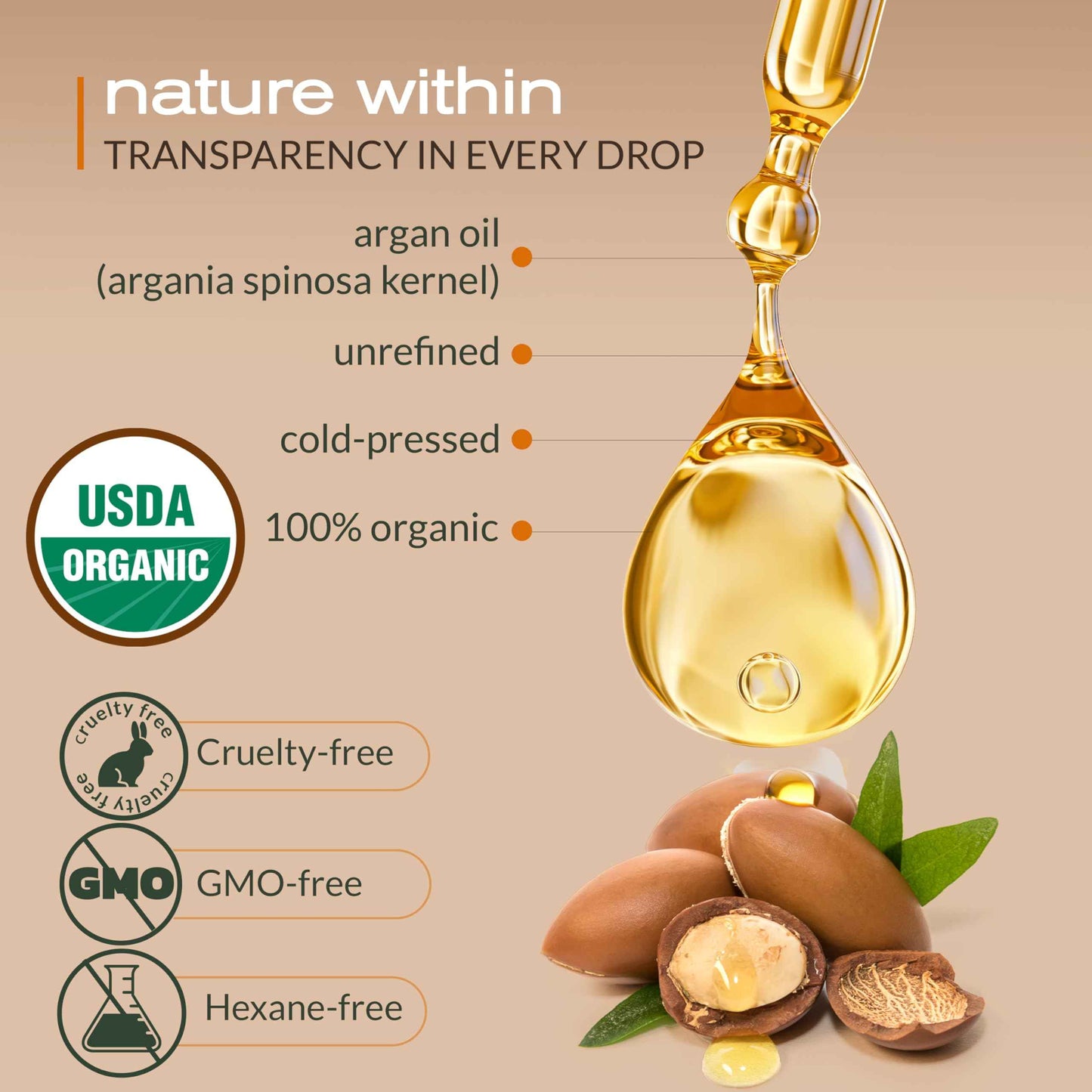 Ella & Eden Organic Castor Oil 16 Oz & Moroccan Argan Oil 4 Oz | Glass Bottle | Hair, Skin, Face, Nails | Cold-Pressed, Unrefined, Hexane-Free, USDA Certified, 100% Pure