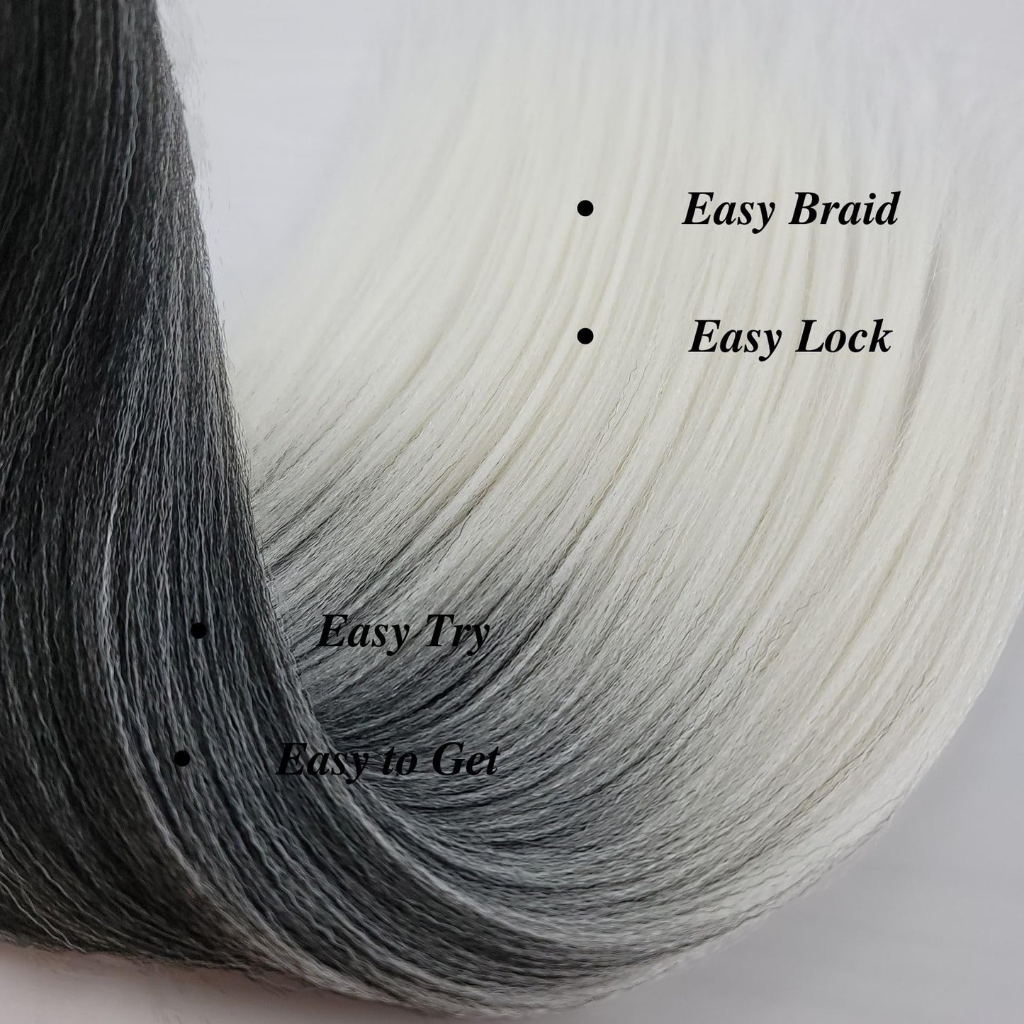 Braiding Hair Pre stretched Kanekalon Prestretched White Colored Braiding Hair Extensions Ez Braid