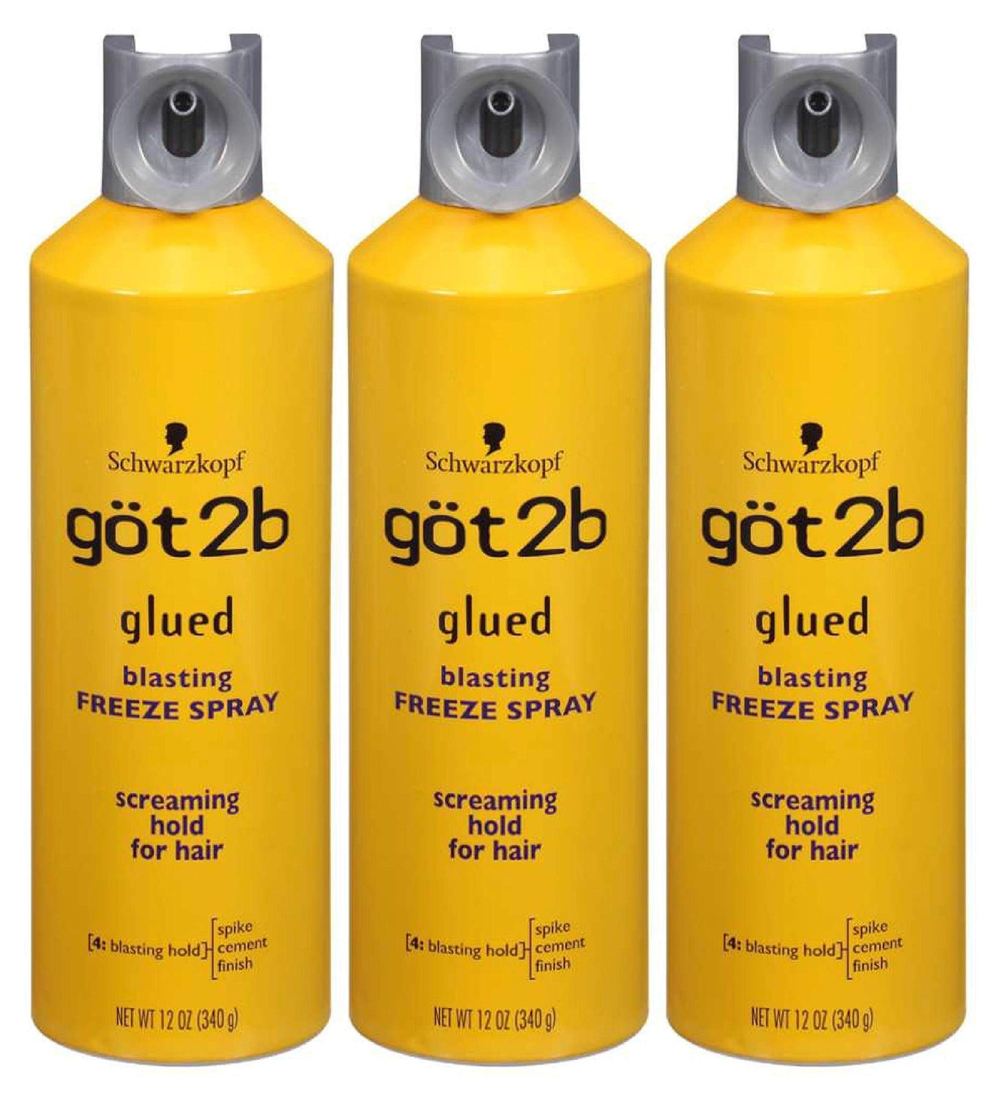 Got2b Glued Blasting Freeze Spray 12 oz (Pack of 3)