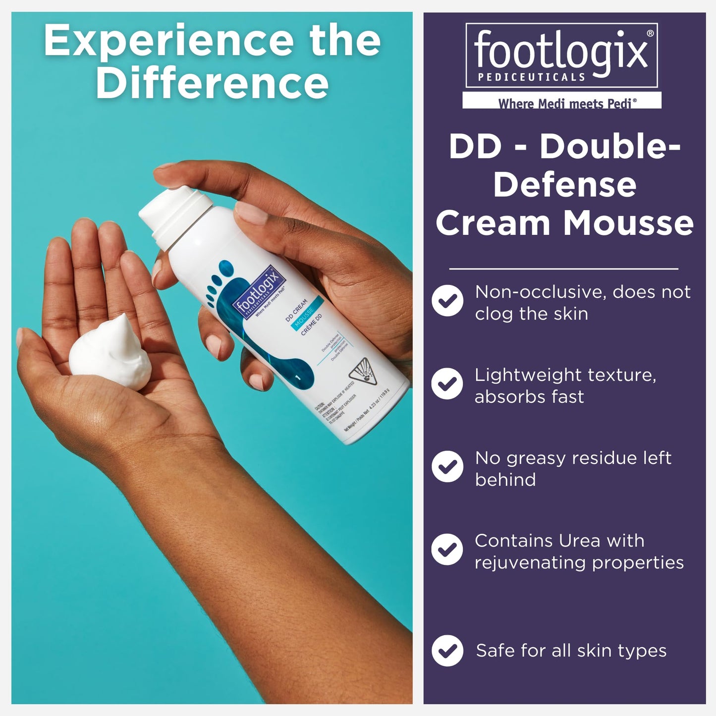 FOOTLOGIX DD Cream Mousse, White, 4.23 Ounce