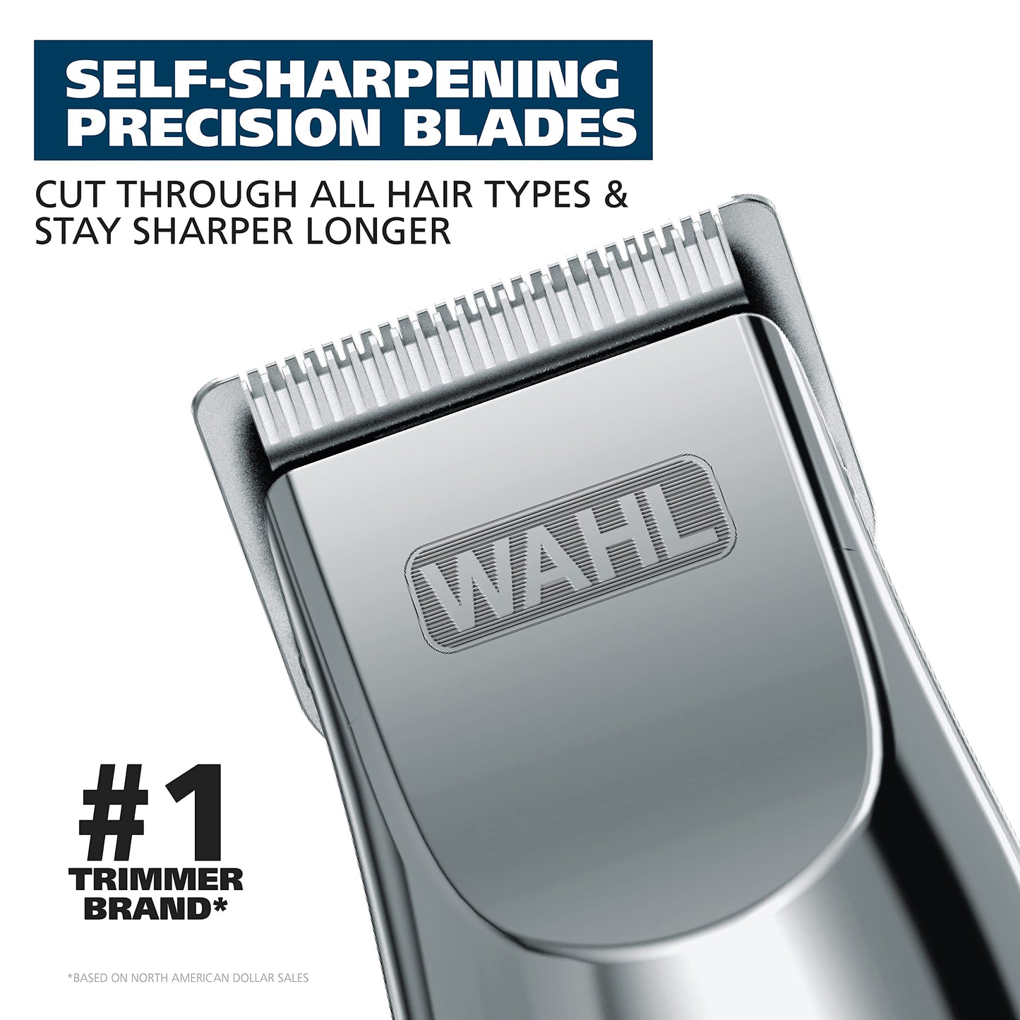 Wahl Clipper Rechargeable Beard and Facial Hair Trimmer for Men with Self-Sharpening Blades, Travel Lock, and Different Lengths for Facial Hair – Model 9916-817V