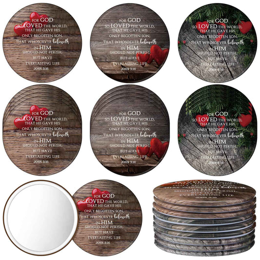 Geetery 30 Pcs Mothers Day Christian Gifts for Women Bulk Compact Mirrors Religious Makeup Mirrors Portable Purse Bible Verse Gifts for International Womens Day Gifts Church