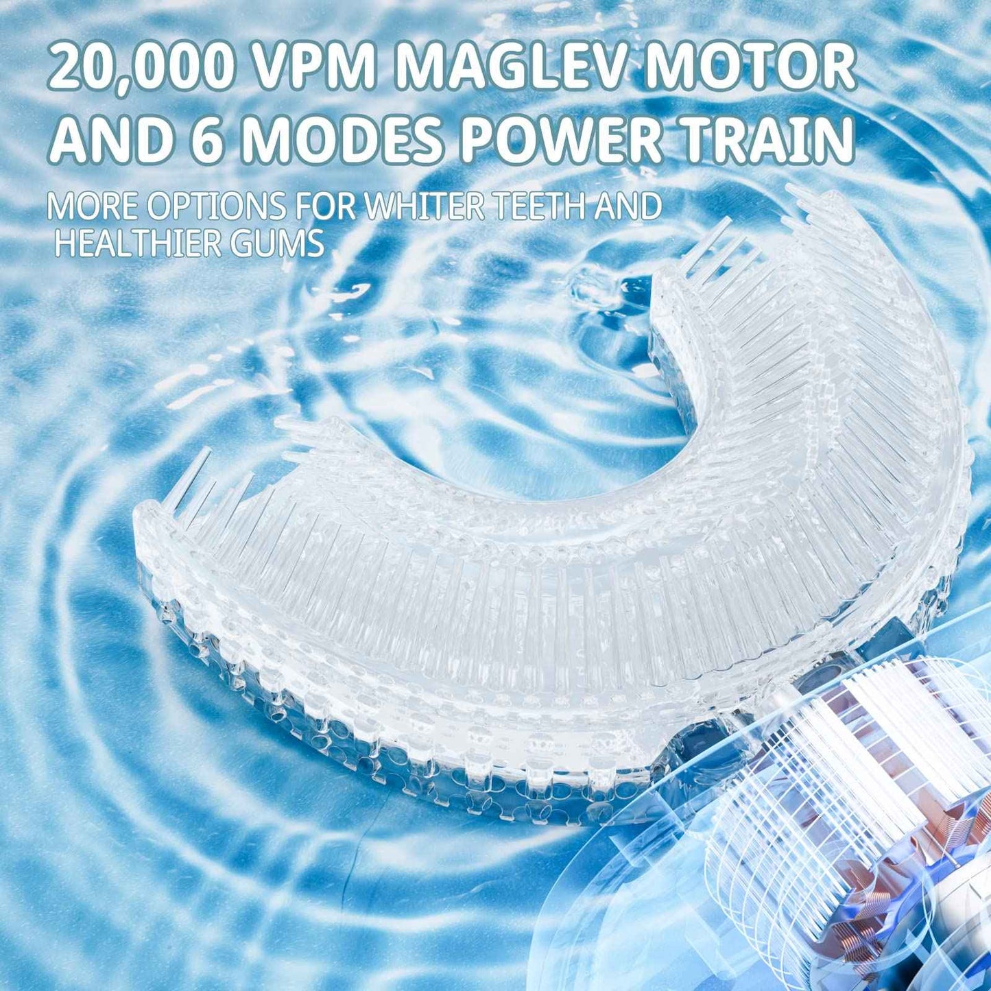 PVOGRT Kids Electric U Shaped Toothbrush,Kids Dinosaur Sonic Full Mouth Toothbrush with 4 Soft Brush Head Automatic 6 Cleaning Modes IPX7 Waterproof 360 Degree Cleaning - Age2-7 Blue