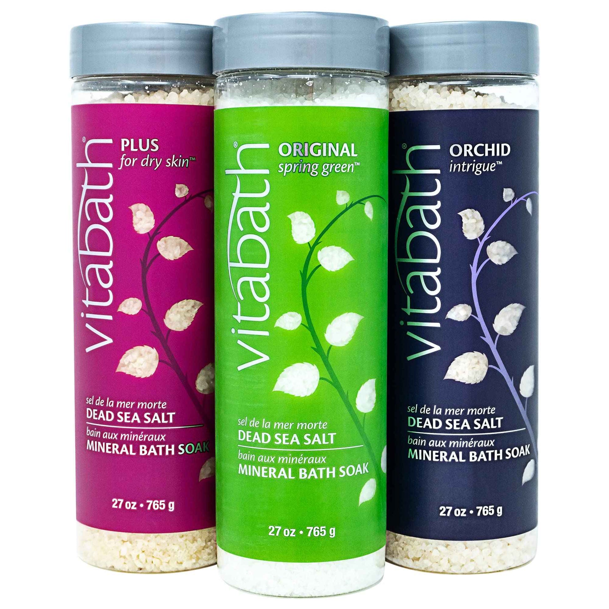 Vitabath Plus for Dry Skin Mineral Bath Soak Reviving Muscle Recovery, Soreness, Tension Relaxing Dead Sea Salts & Skin Nourishing Botanical Oils for Women & Men - Cruelty-Free - 27 oz