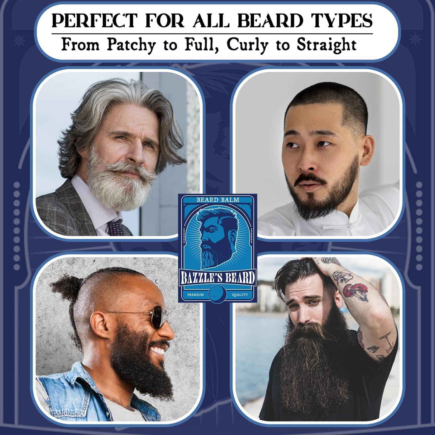 Bazzle's Beard Balm – Gentle Hold & Soft Texture Beard Growth Kit for Men Infused with Shea, Jojoba & Biotin for Healthy Hair Growth & Hydration, Ideal Mustache Care Product for Nourishing Facial Hair