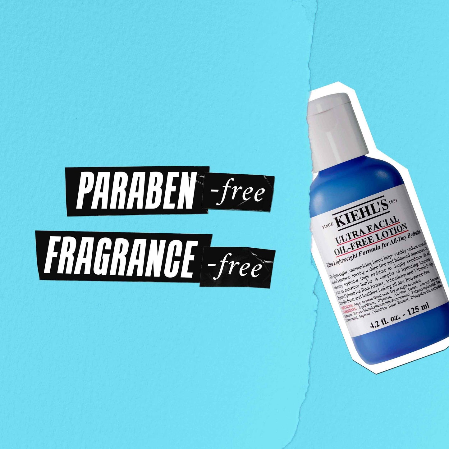 Kiehl's Ultra Facial Oil-Free Lotion, Lightweight Moisturizer for Oily to Normal Skin, Visibly Reduces Excess Oil, with Glacial Glycoprotein & Vitamin E, Paraben-free, Fragrance-free - 4.2 fl oz